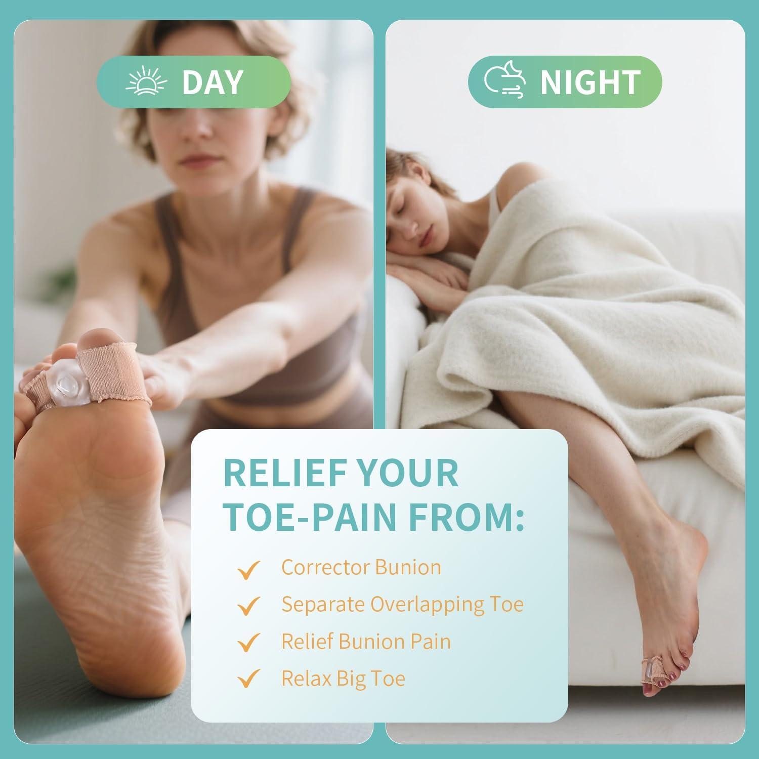 Separadores de Dedos de Gel Pitoyteck para Juanetes - Ajustables