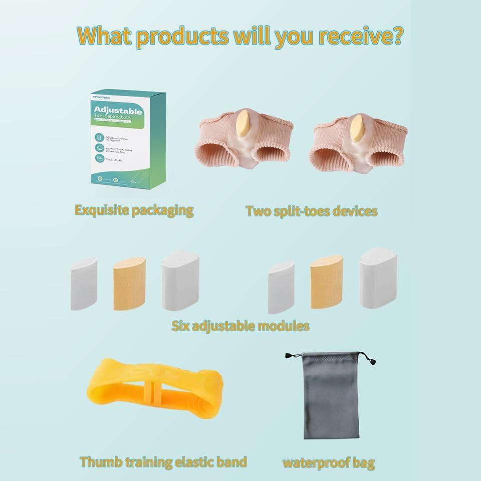 Separadores de Dedos de Gel Pitoyteck para Juanetes - Ajustables