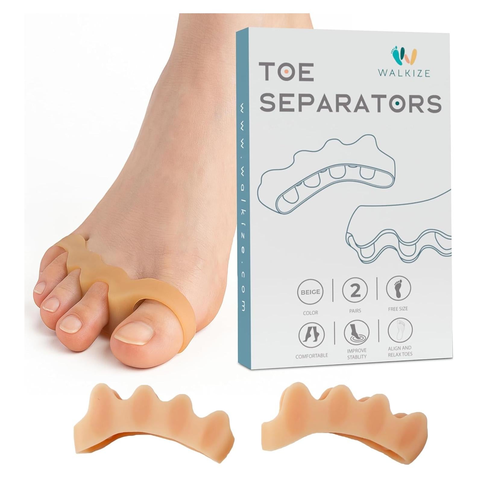 Separadores de Dedos Walkize de Silicona para Alivio de Juanetes