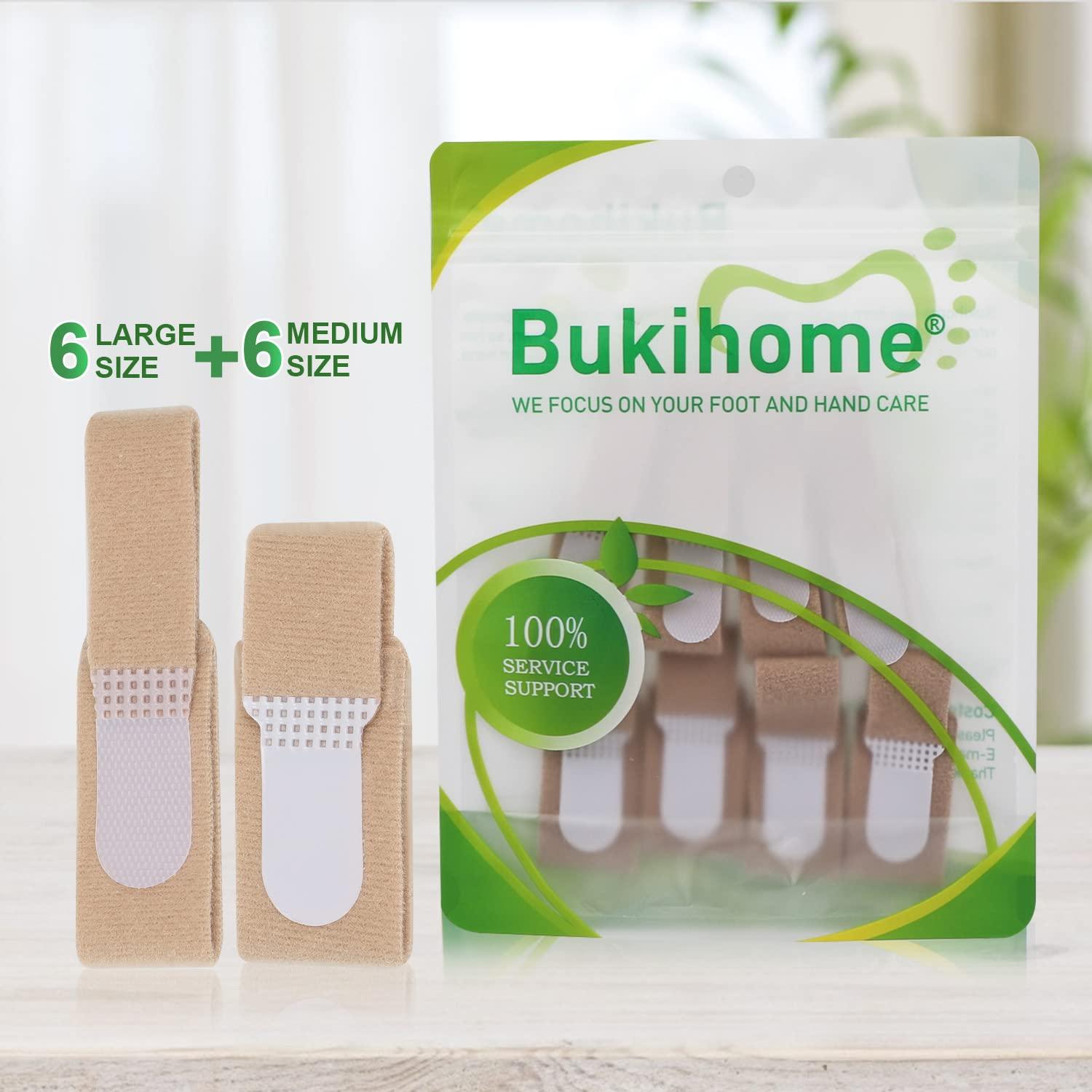 Férulas para Dedos Torcidos Bukihome - 12 Piezas, 6 Grandes y 6 Medias