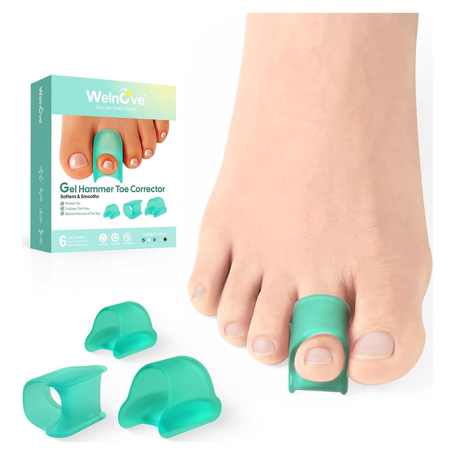 Corrector de Dedos en Garra Welnove - 6 Férulas de Gel Suave