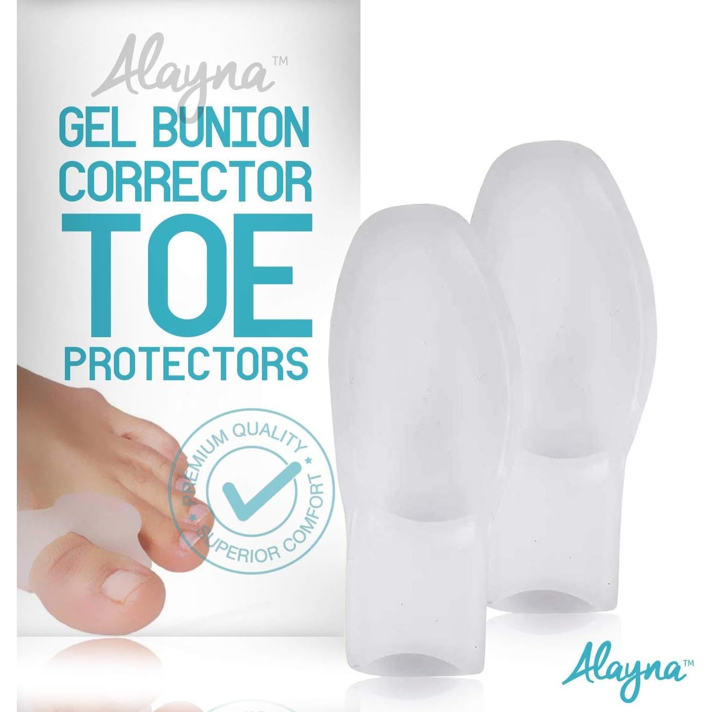 Separadores de Dedos Alayna Corrector de Juanetes Gel 2 Pcs