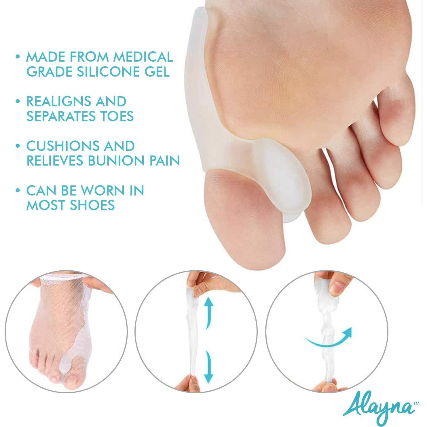 Separadores de Dedos Alayna Corrector de Juanetes Gel 2 Pcs