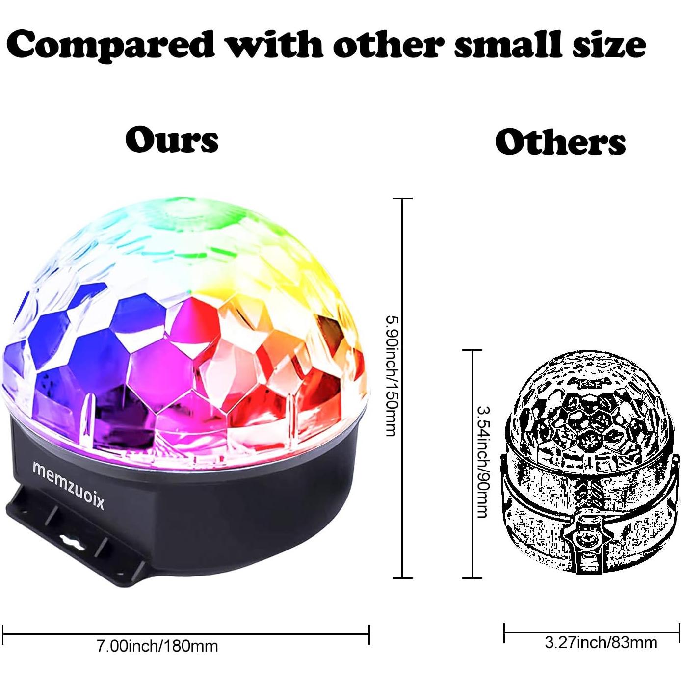 Bola de Espejos DJ Memzuoix 17,78 cm Luz Estroboscópica
