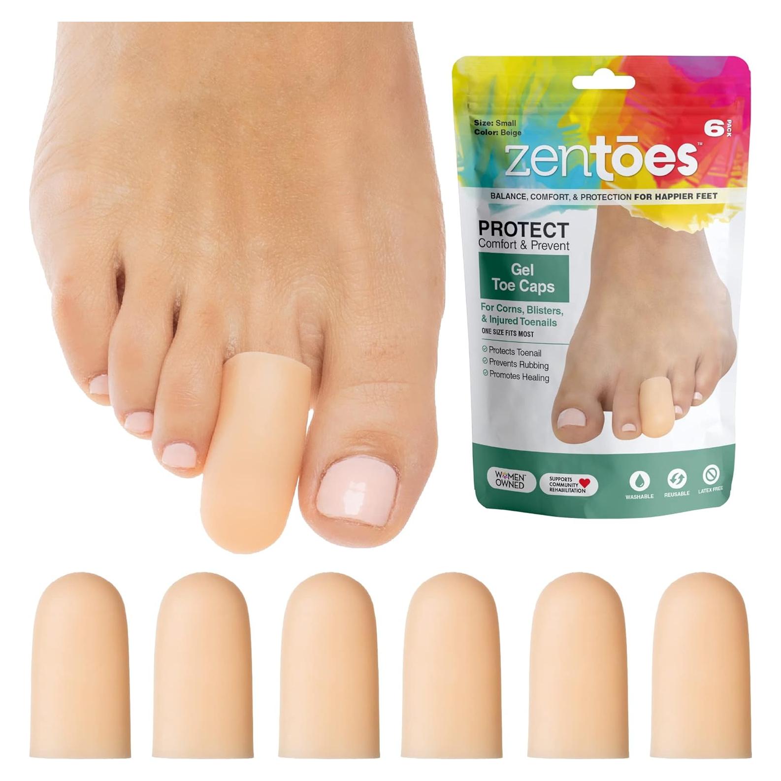 Protectores de Dedos de Gel ZenToes - Paquete de 6 Pequeños Beige