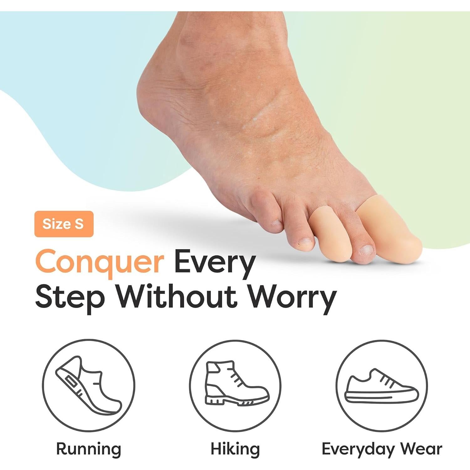 Protectores de Dedos de Gel ZenToes - Paquete de 6 Pequeños Beige