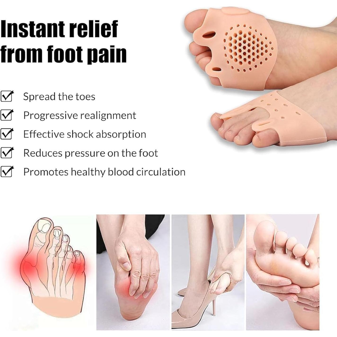 Separadores de Dedos de Silicona SUQILVSI - Alivio Hallux Valgus