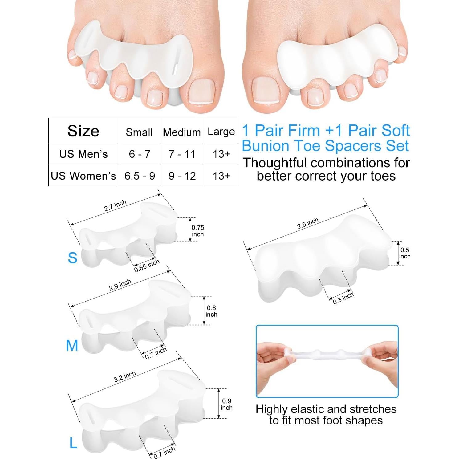 Separadores de Dedos para Juanetes Samaya Home - Tamaño M