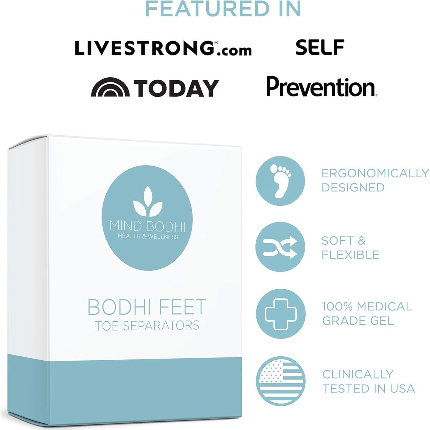 Separadores de Dedos Mind Bodhi 4-Pack - Correctores de Juanetes