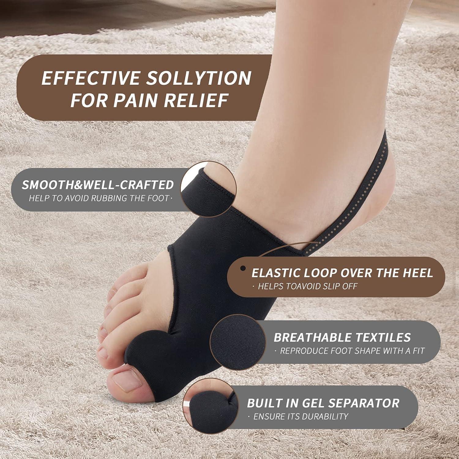 Corrector de Juanetes HLOES 2 Pcs Negro Alivio Dolor Hallux Valgus