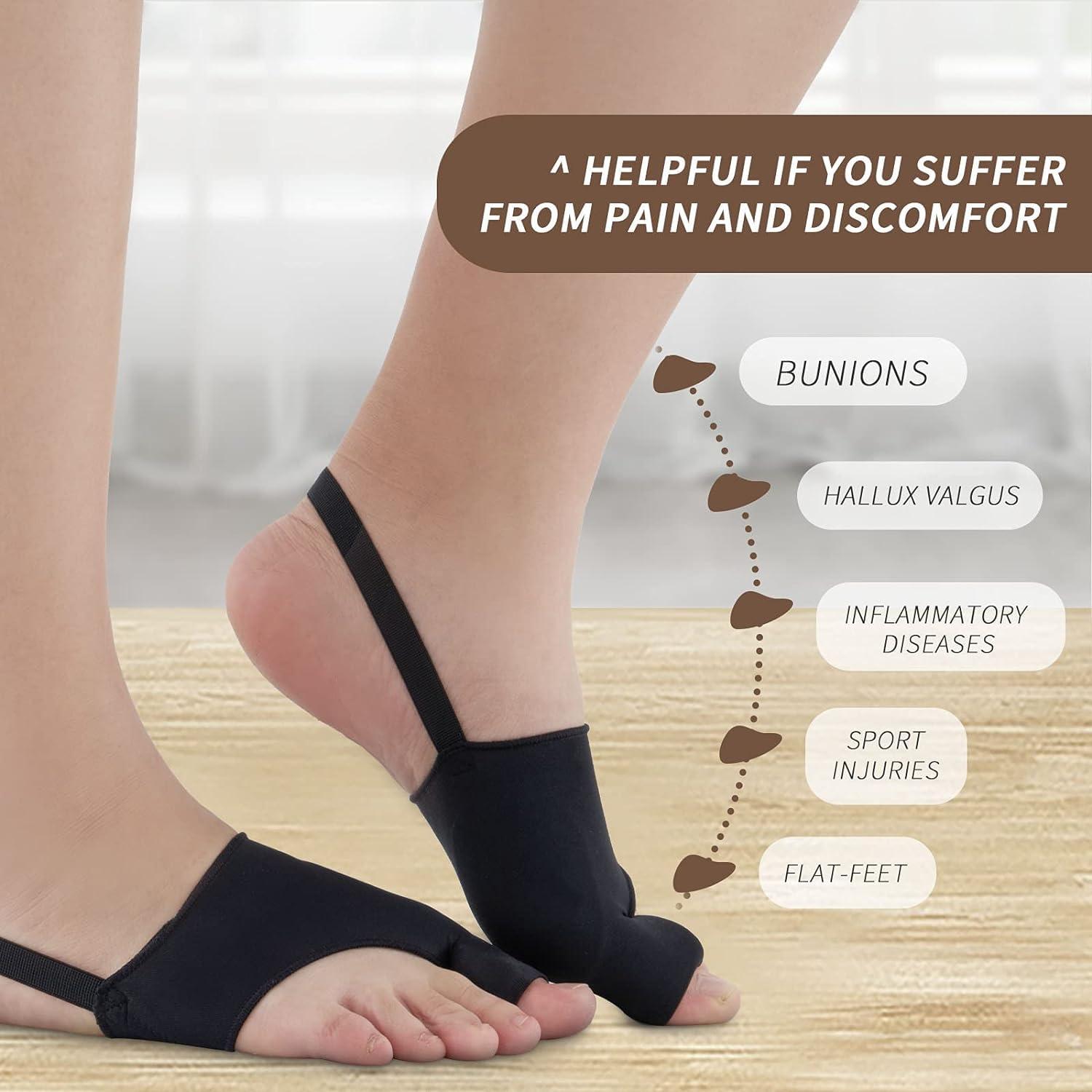 Corrector de Juanetes HLOES 2 Pcs Negro Alivio Dolor Hallux Valgus