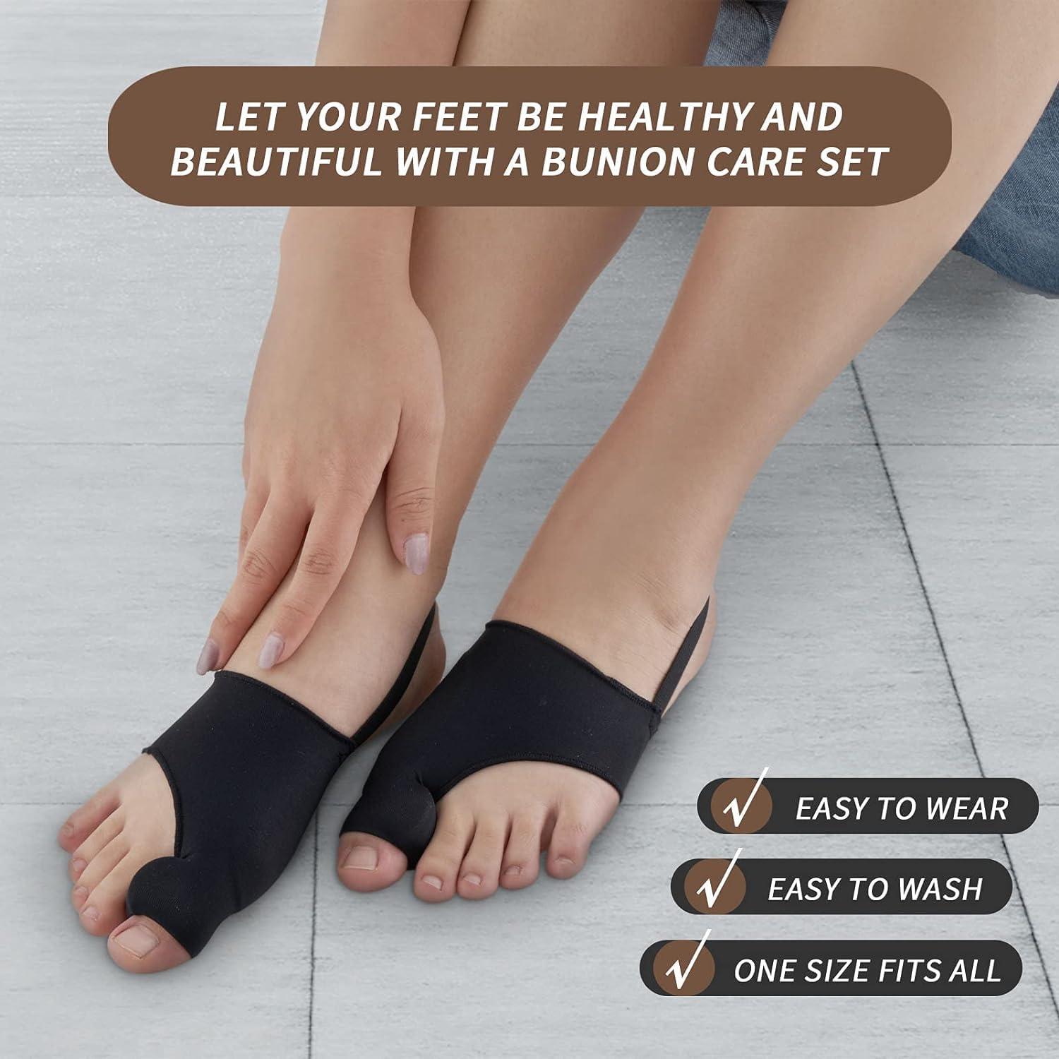 Corrector de Juanetes HLOES 2 Pcs Negro Alivio Dolor Hallux Valgus