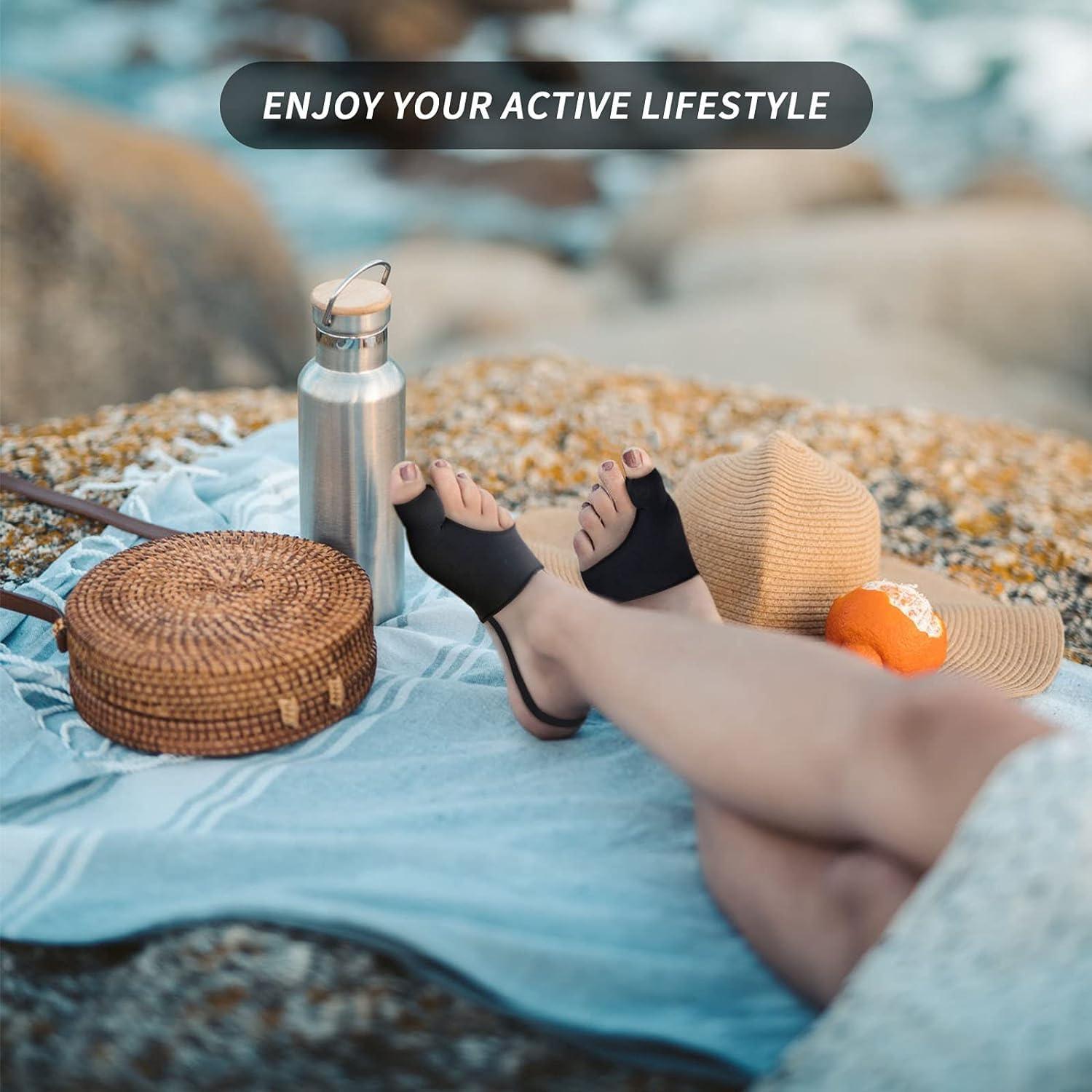 Corrector de Juanetes HLOES 2 Pcs Negro Alivio Dolor Hallux Valgus