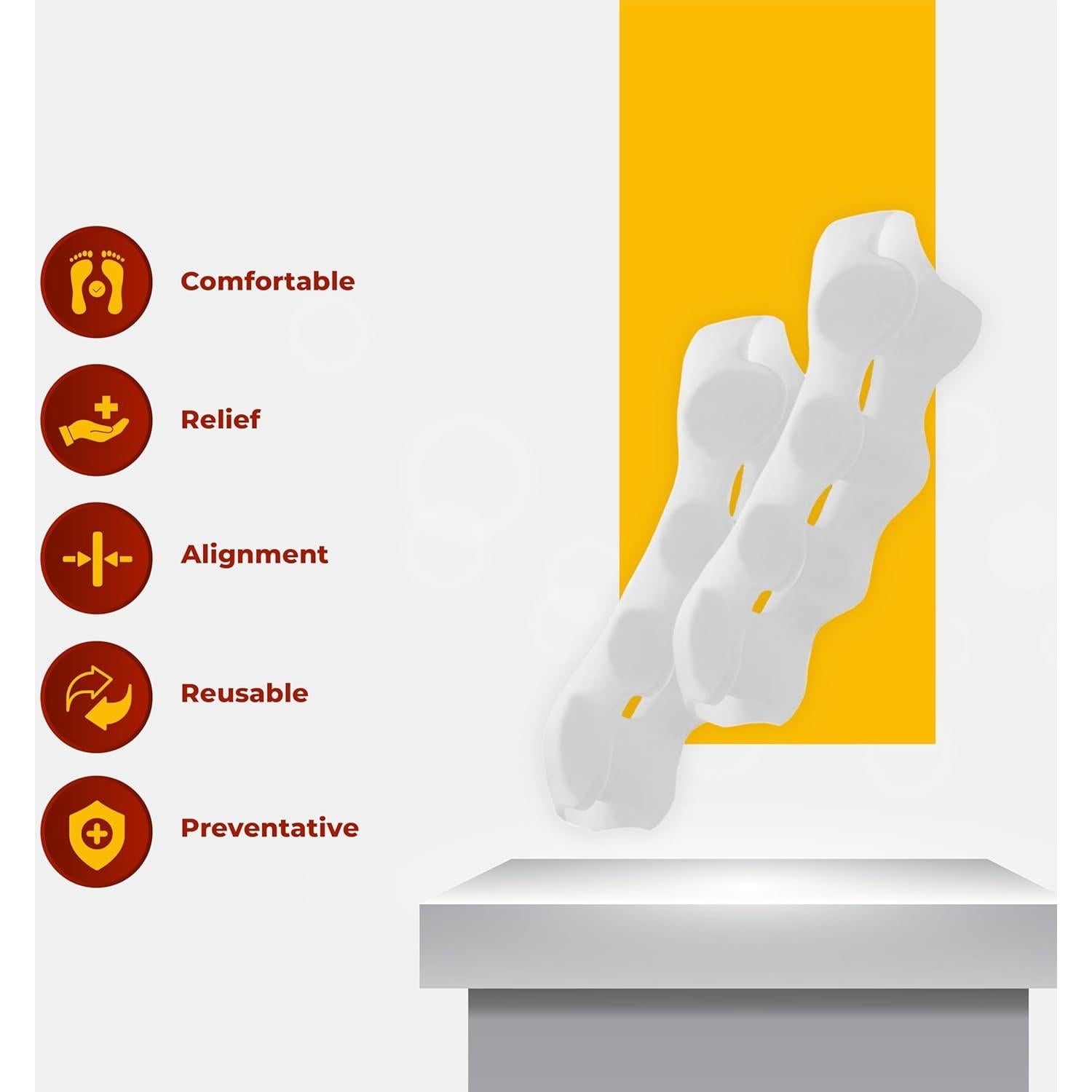 Separadores Ortopédicos de Dedos Kubbar - Alivio Juanetes 2 Pairs
