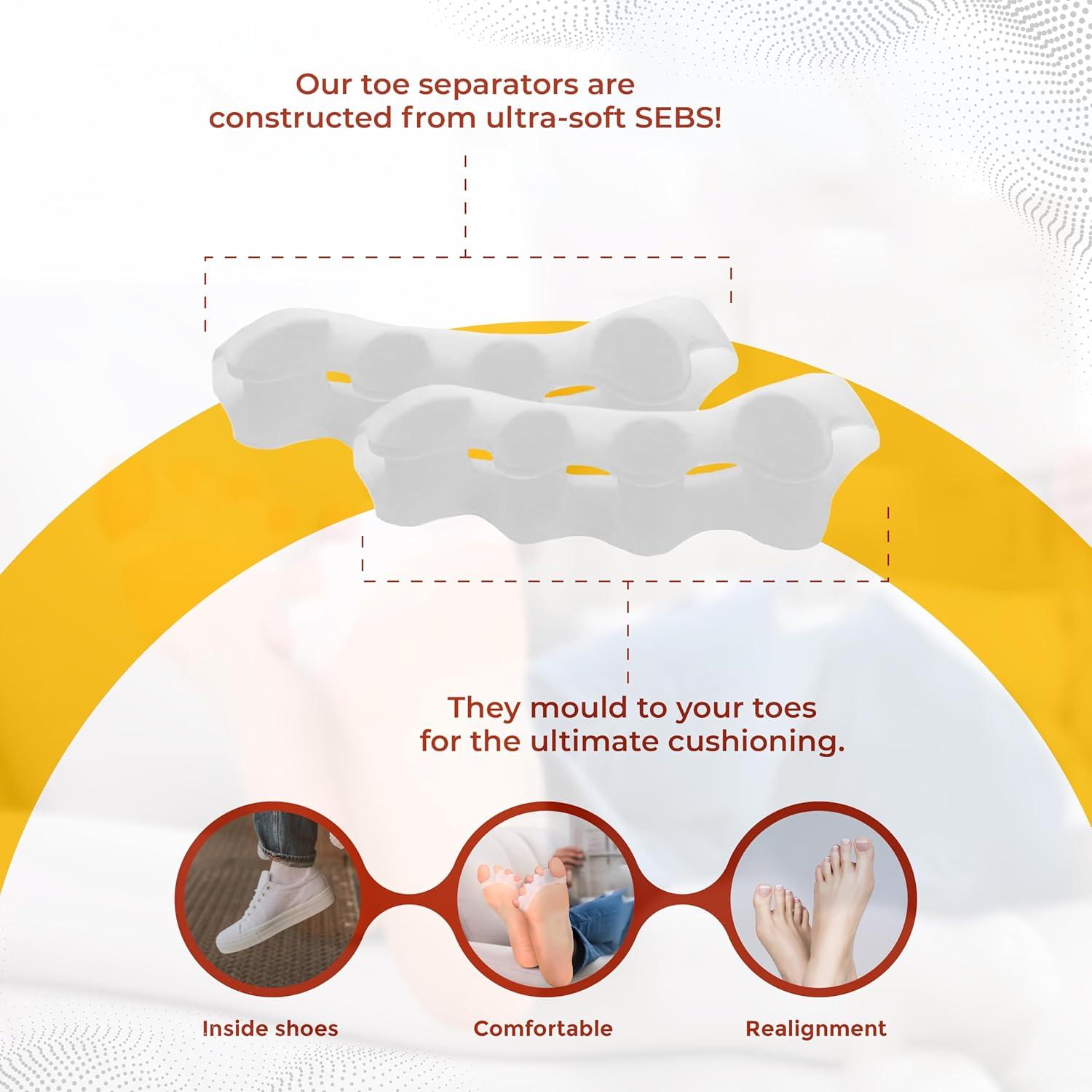 Separadores Ortopédicos de Dedos Kubbar - Alivio Juanetes 2 Pairs