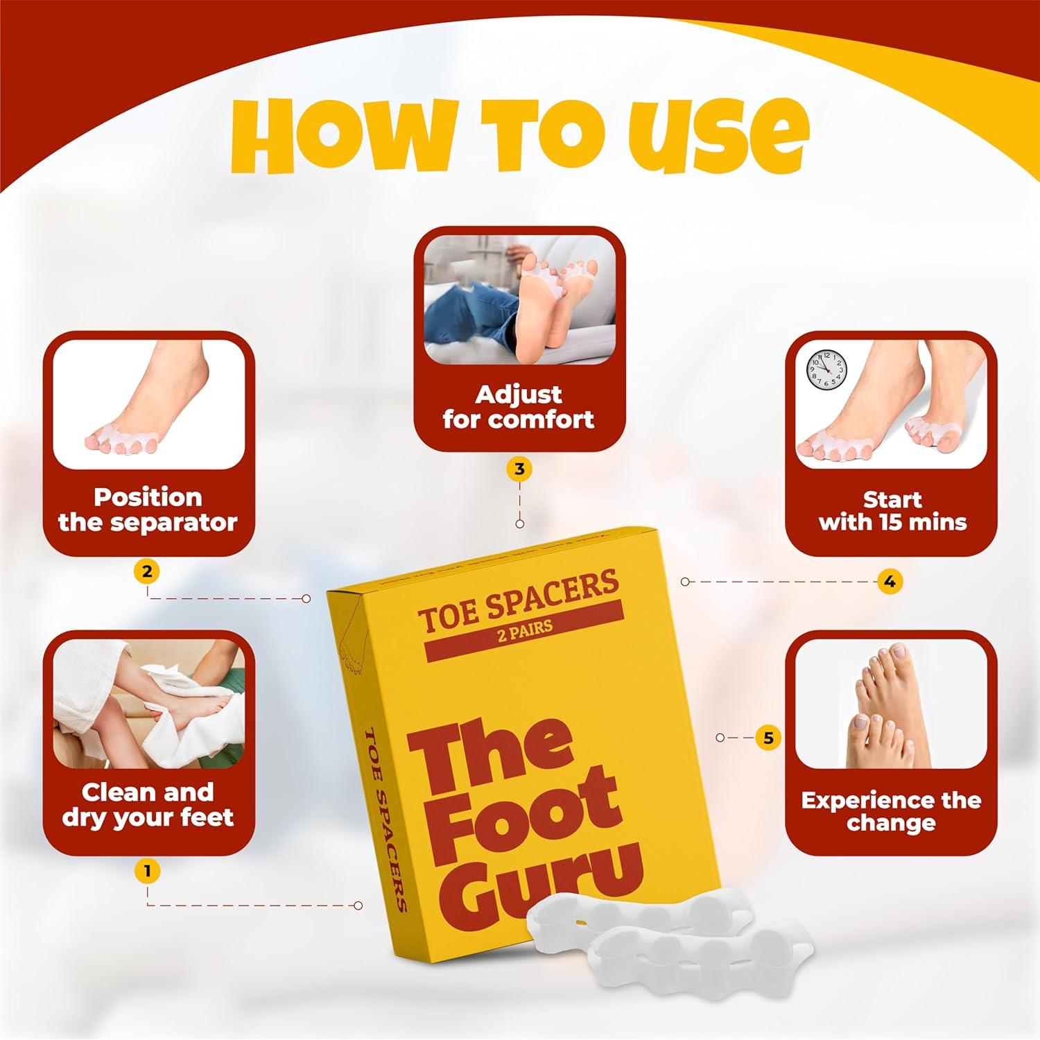 Separadores Ortopédicos de Dedos Kubbar - Alivio Juanetes 2 Pairs