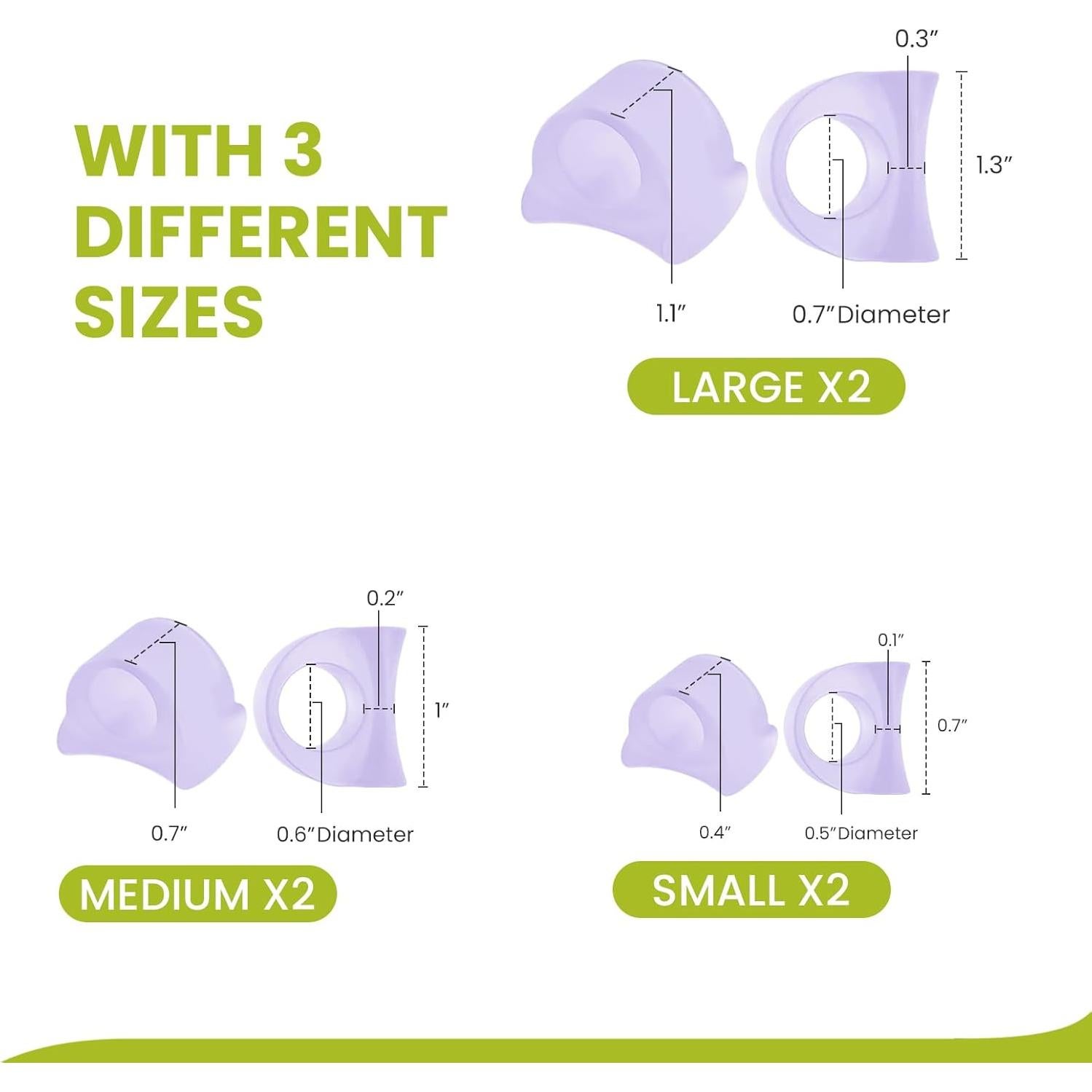 Separador de Dedos Bukihome para Juanetes - Paquete de 6