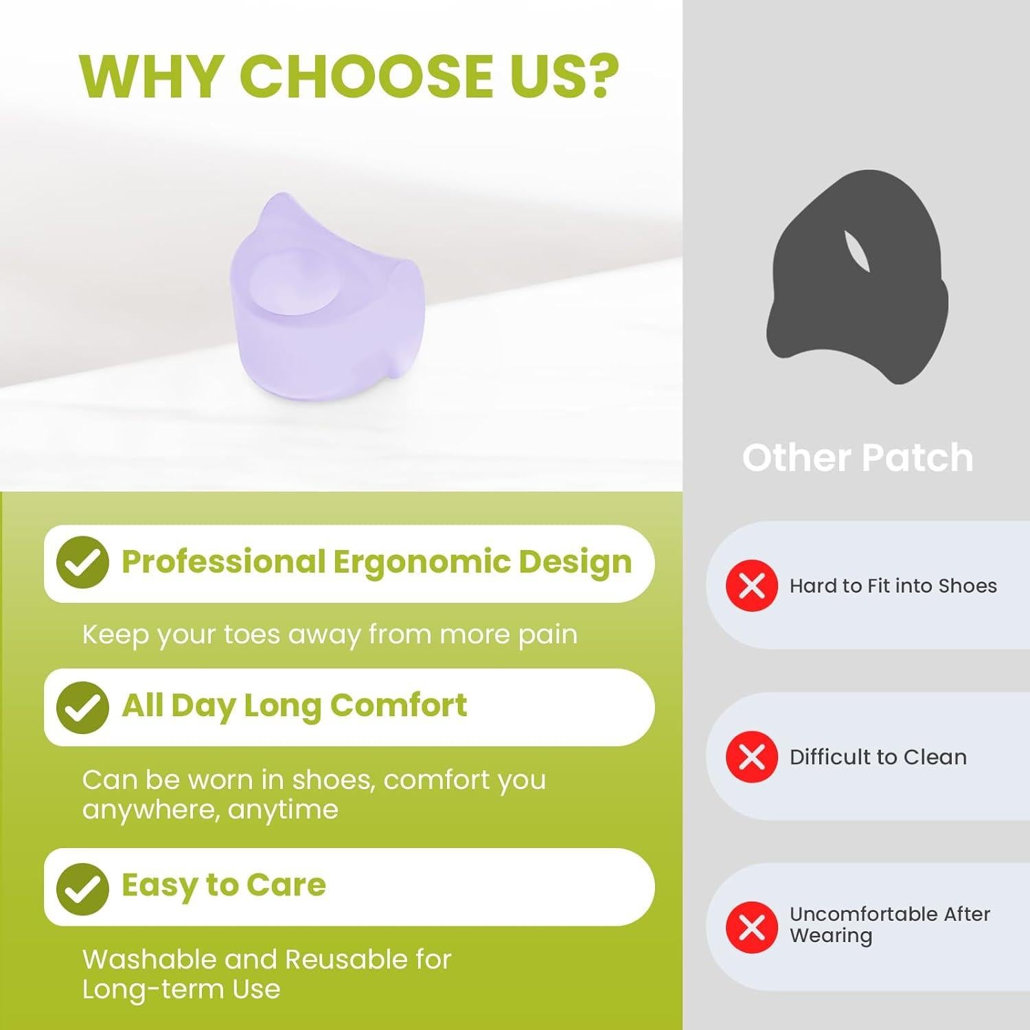 Separador de Dedos Bukihome para Juanetes - Paquete de 6