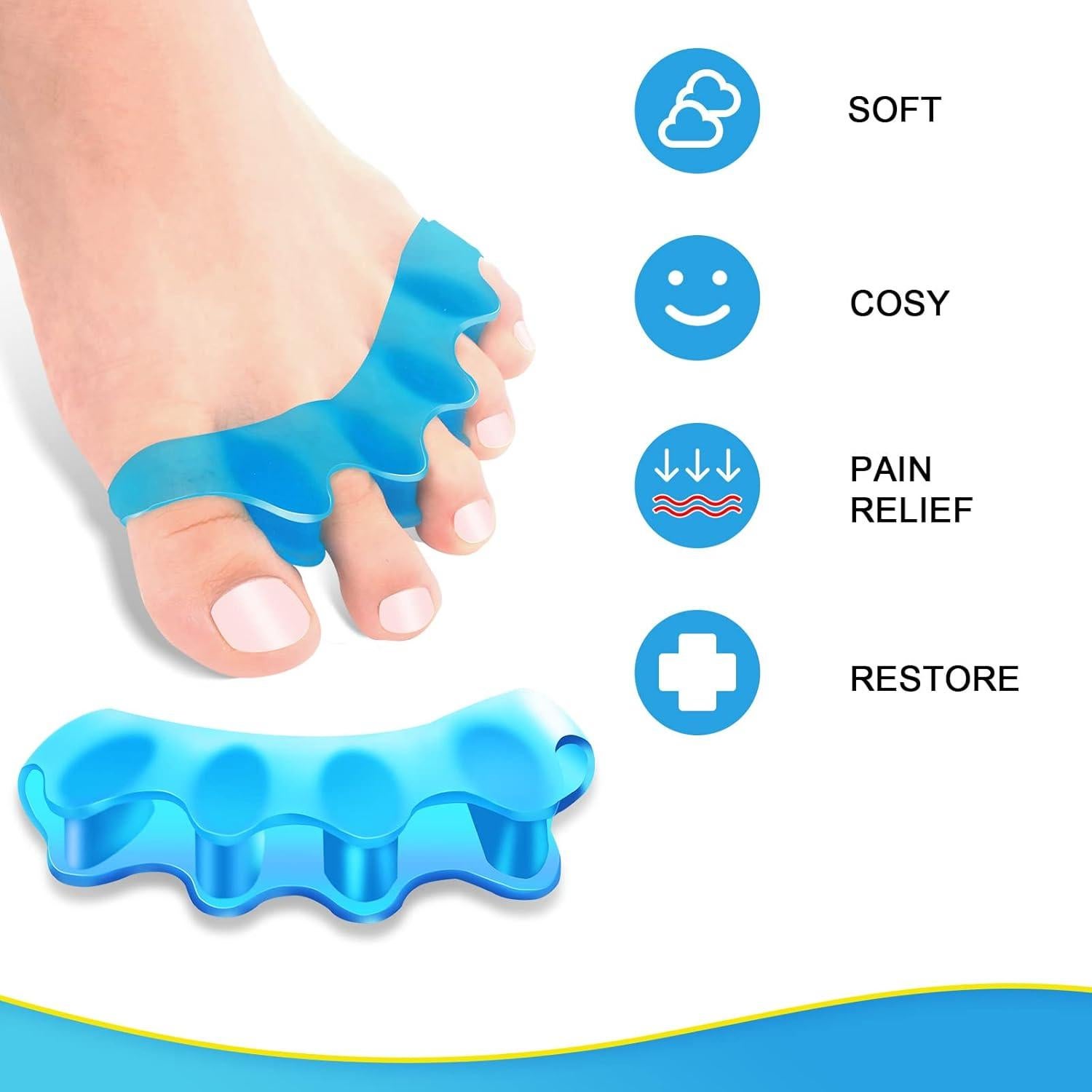 Separadores de Dedos Juzure 8 PCS Silicona Correctores Juanetes