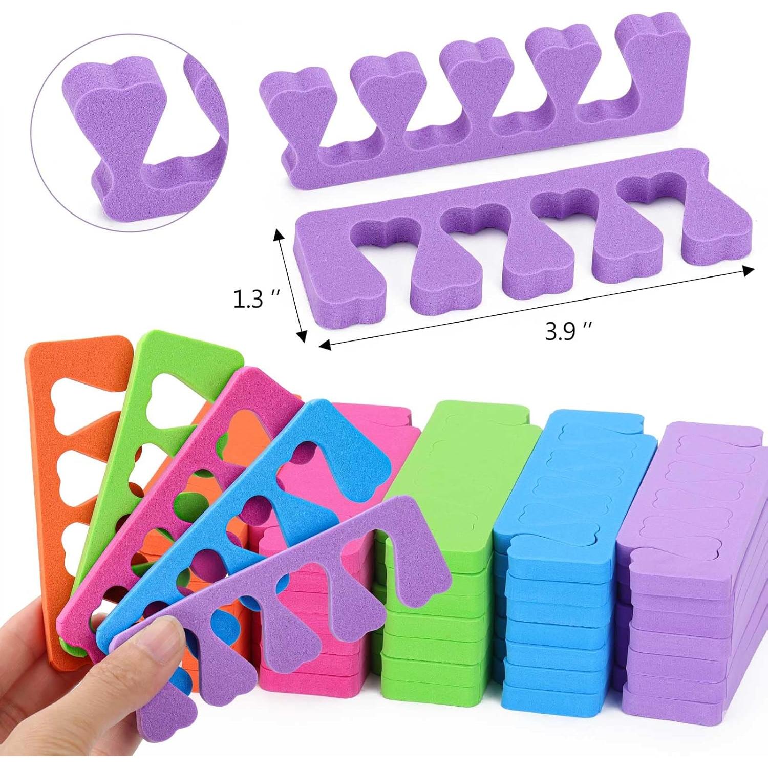 Set de 80 Separadores de Dedos de Esponja Tecbeauty - 5 Colores