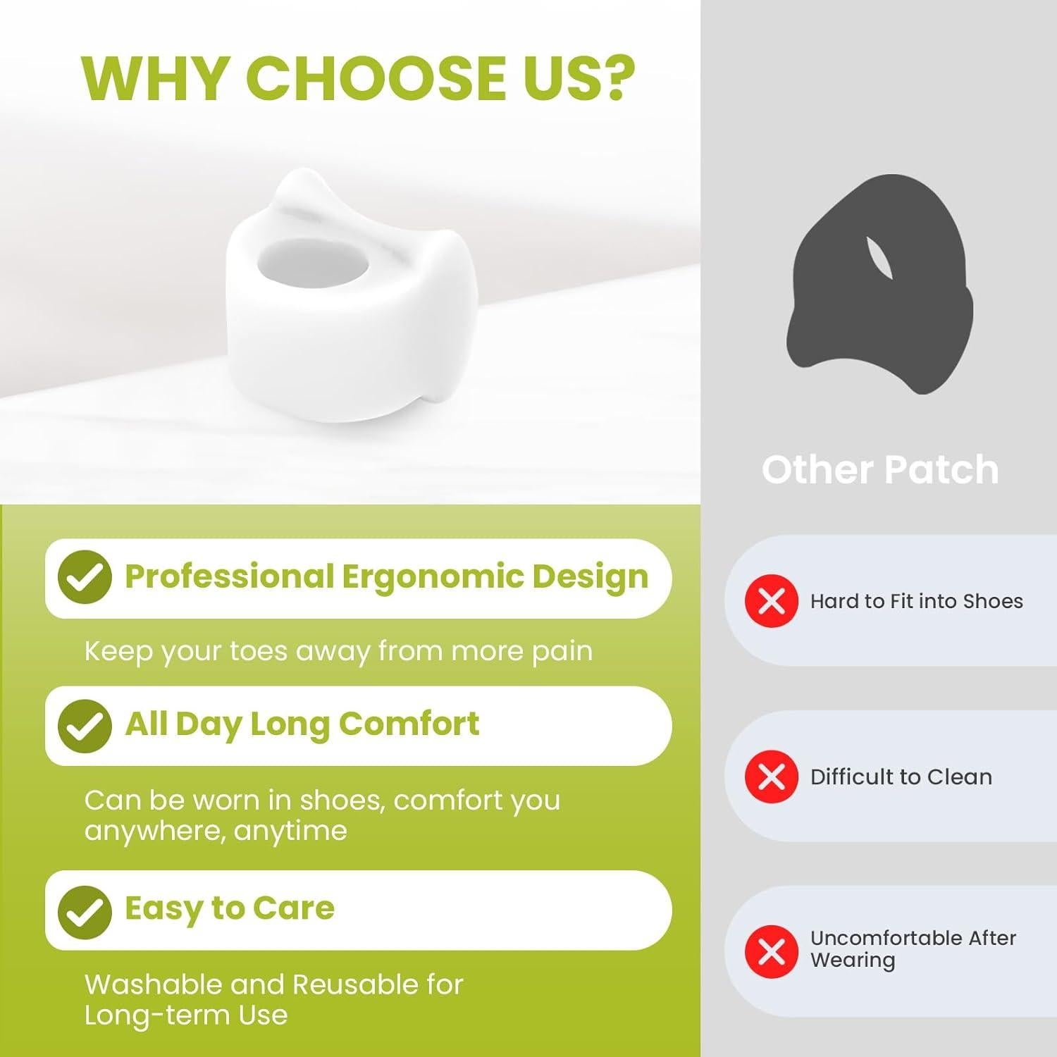 Separadores de Dedos de Silicona Bukihome - Paquete de 10 para Alivio de Juanetes y Dedos Superpuestos - Tamaño Meñique