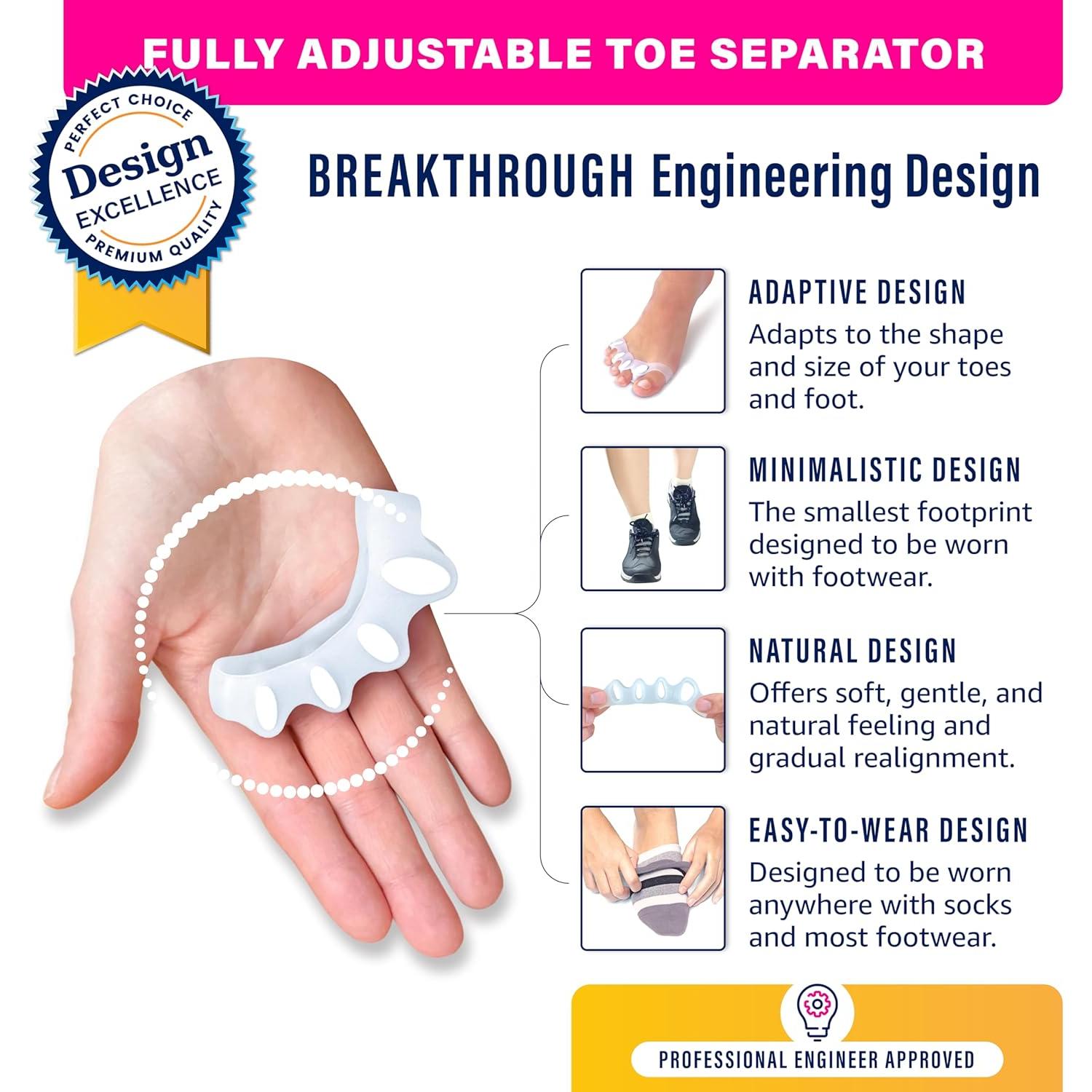 Separadores de Dedos Ajustables Jubilee - Corrector de Juanetes