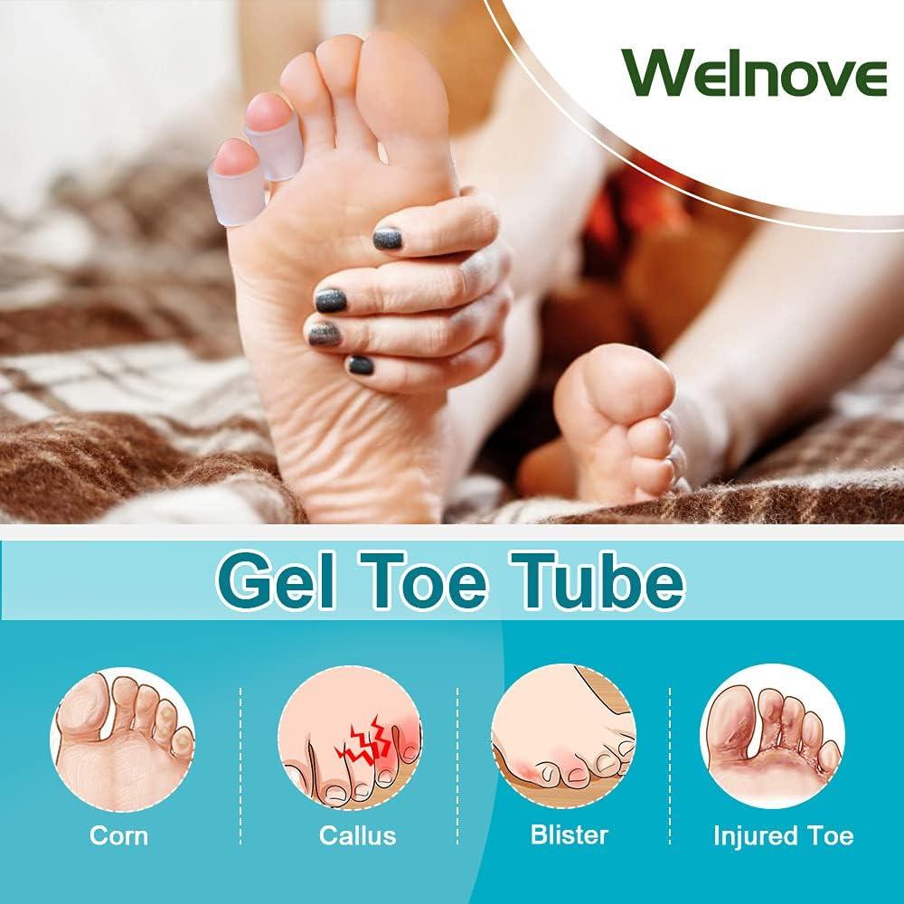 Protectores de Dedos de Gel Welnove 16 PCS Ajustables para Callos