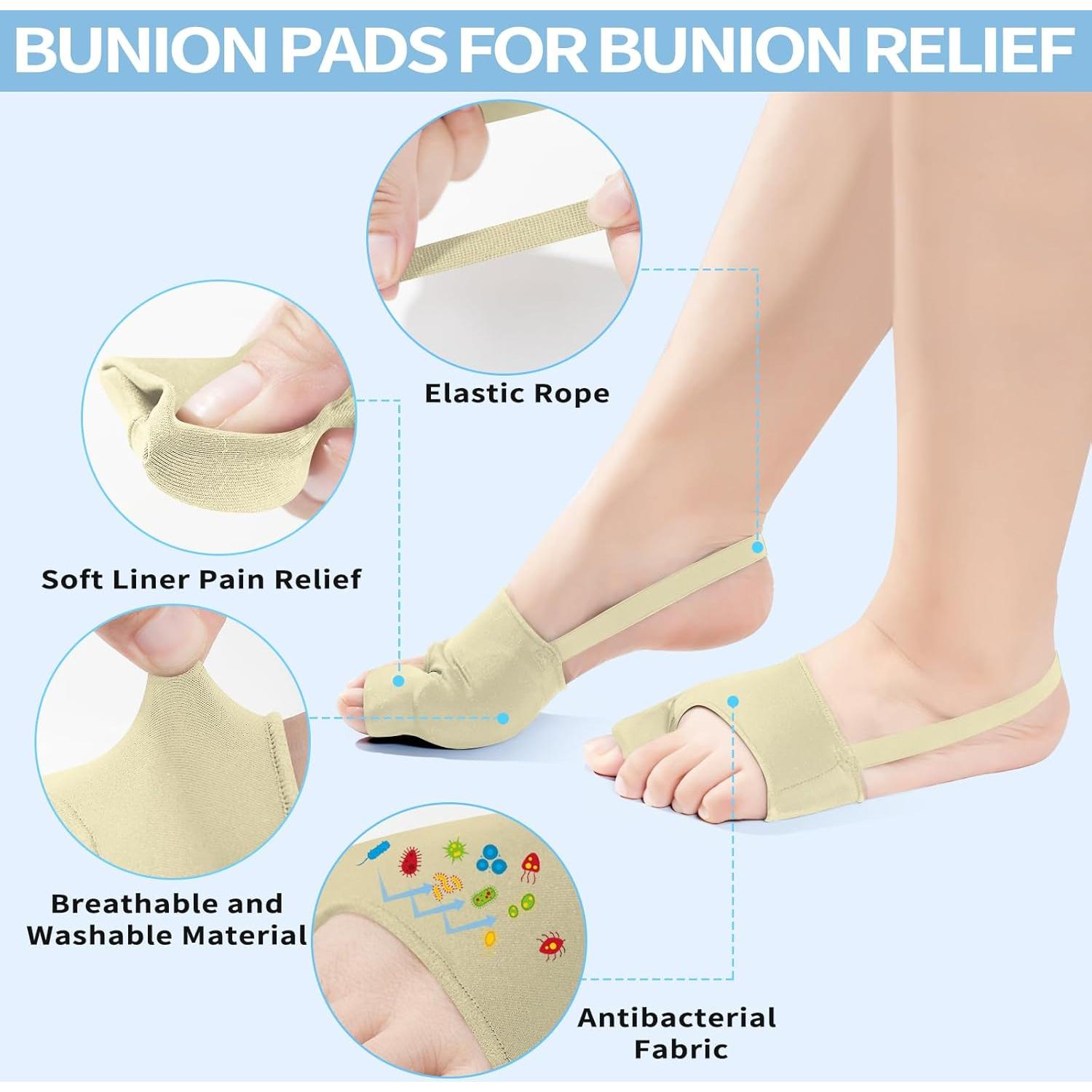 Corrector de juanetes ZORVOKE para hombres y mujeres - Alivio del dolor - 2 piezas beige