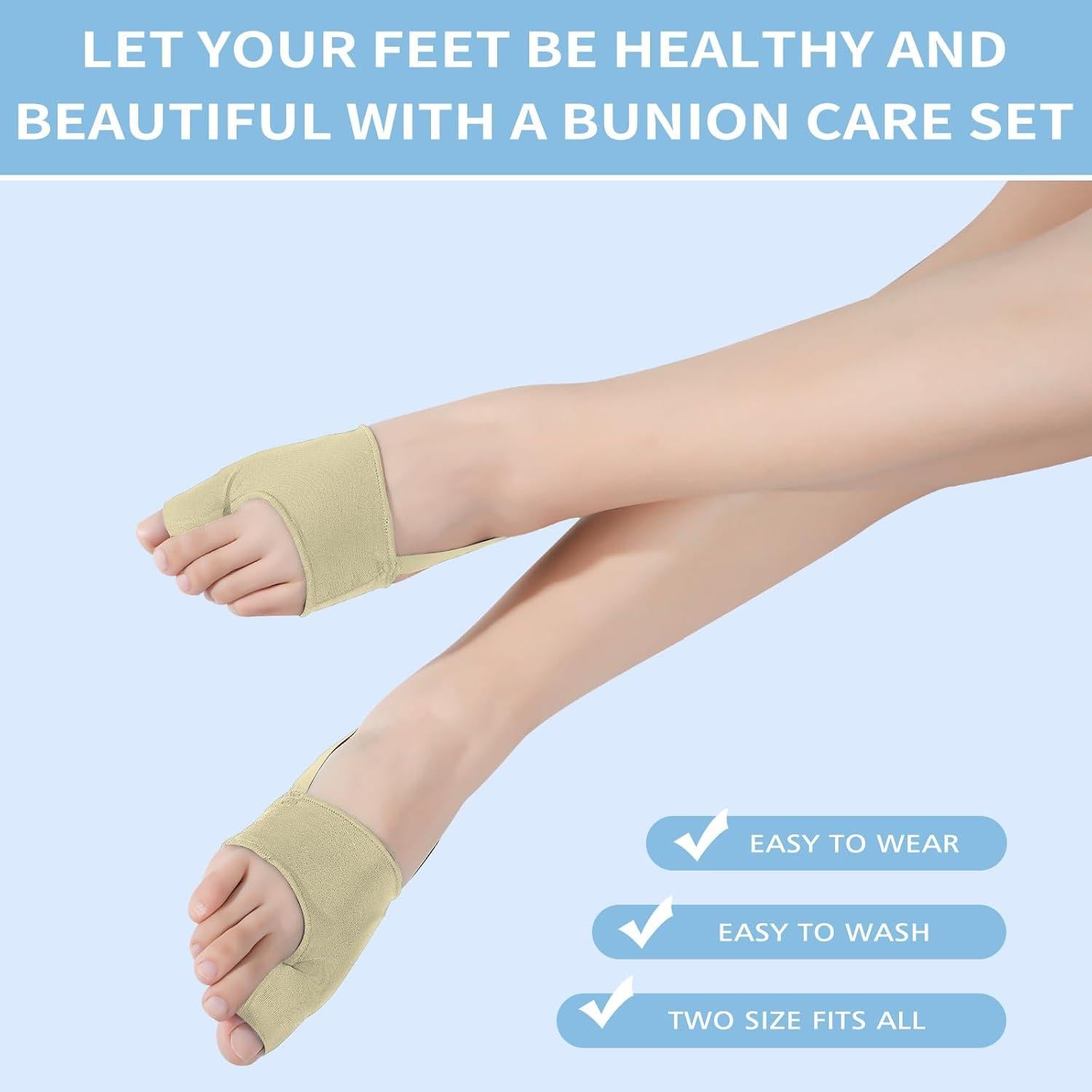 Corrector de juanetes ZORVOKE para hombres y mujeres - Alivio del dolor - 2 piezas beige