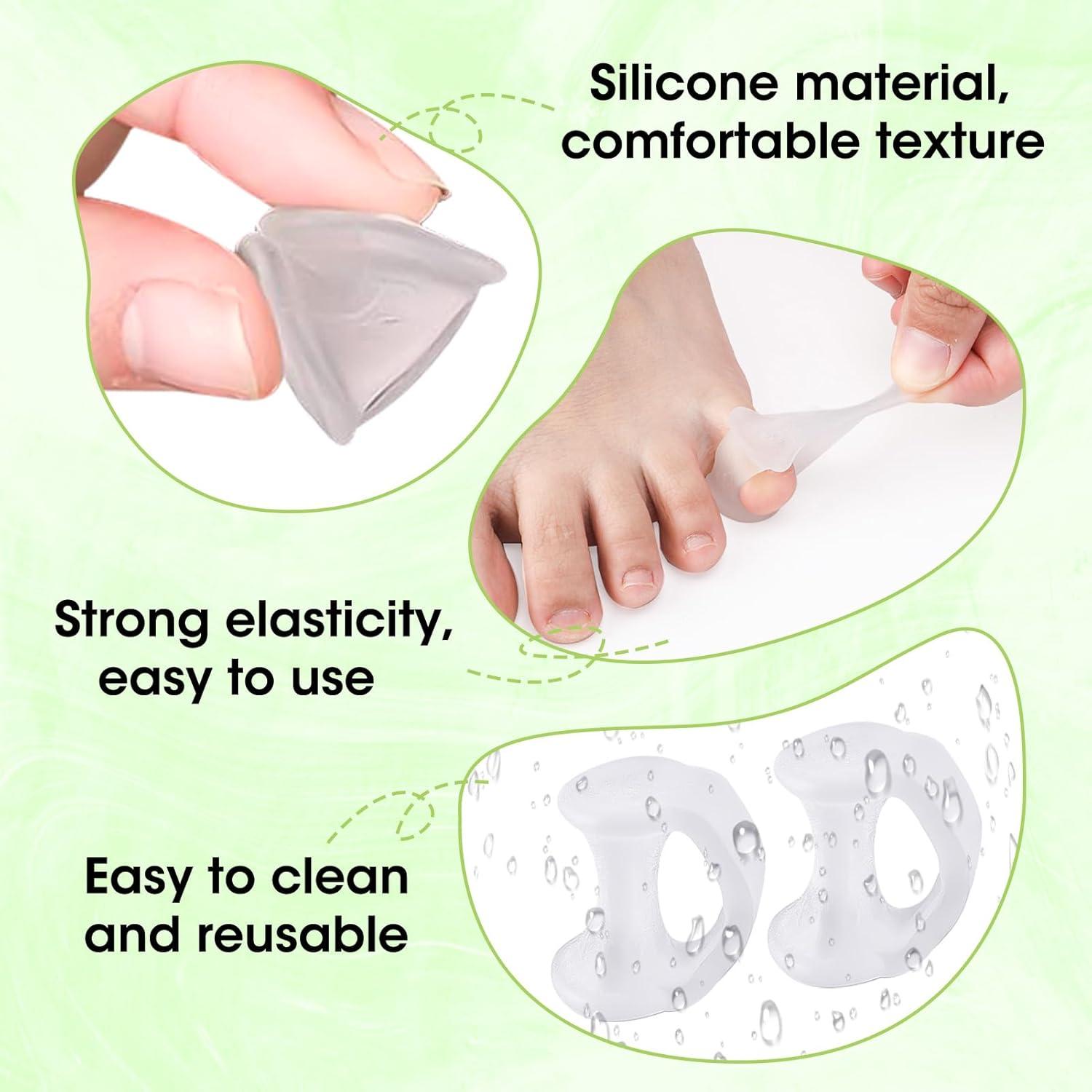 Separadores de Dedos del Pie Duoxiate 10 Pcs Gel Transparente