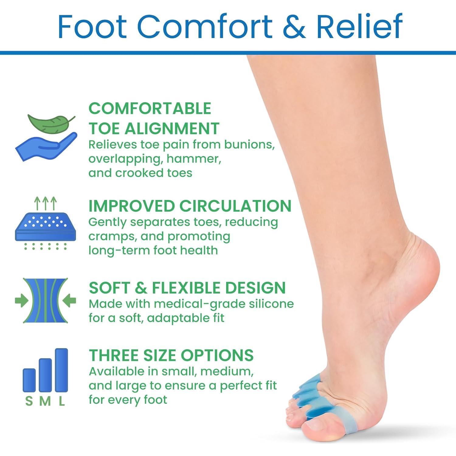 Separadores de Dedos Vive Health - Gel Silicona Mediano 4 PCS