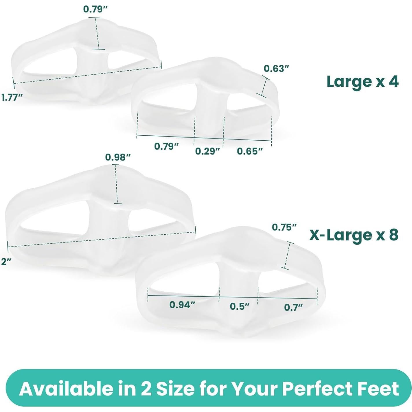 Welnove Paquete de 12 Correctores de Juanetes y Separadores de Dedos