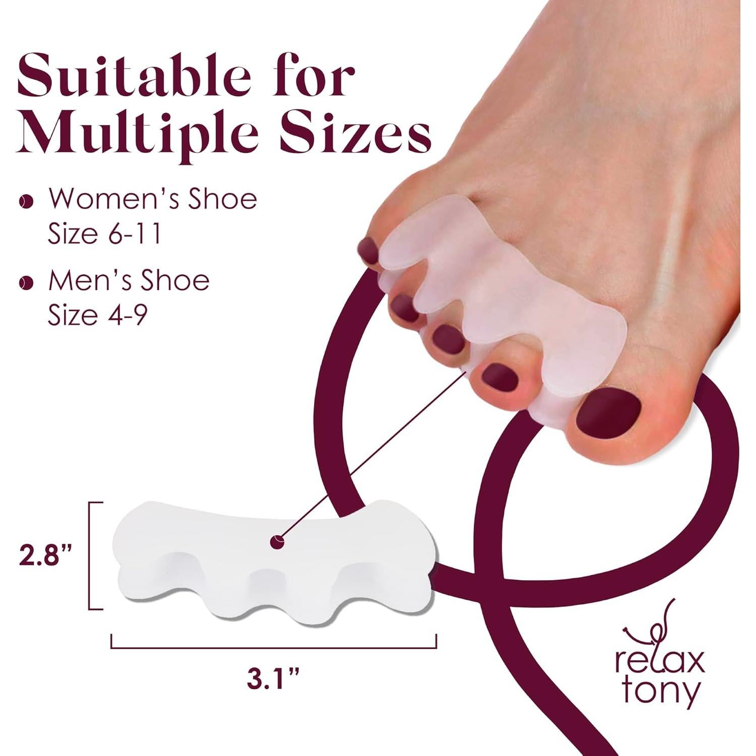 Separadores de Dedos de Gel Relax Tony - Corrector Juanetes