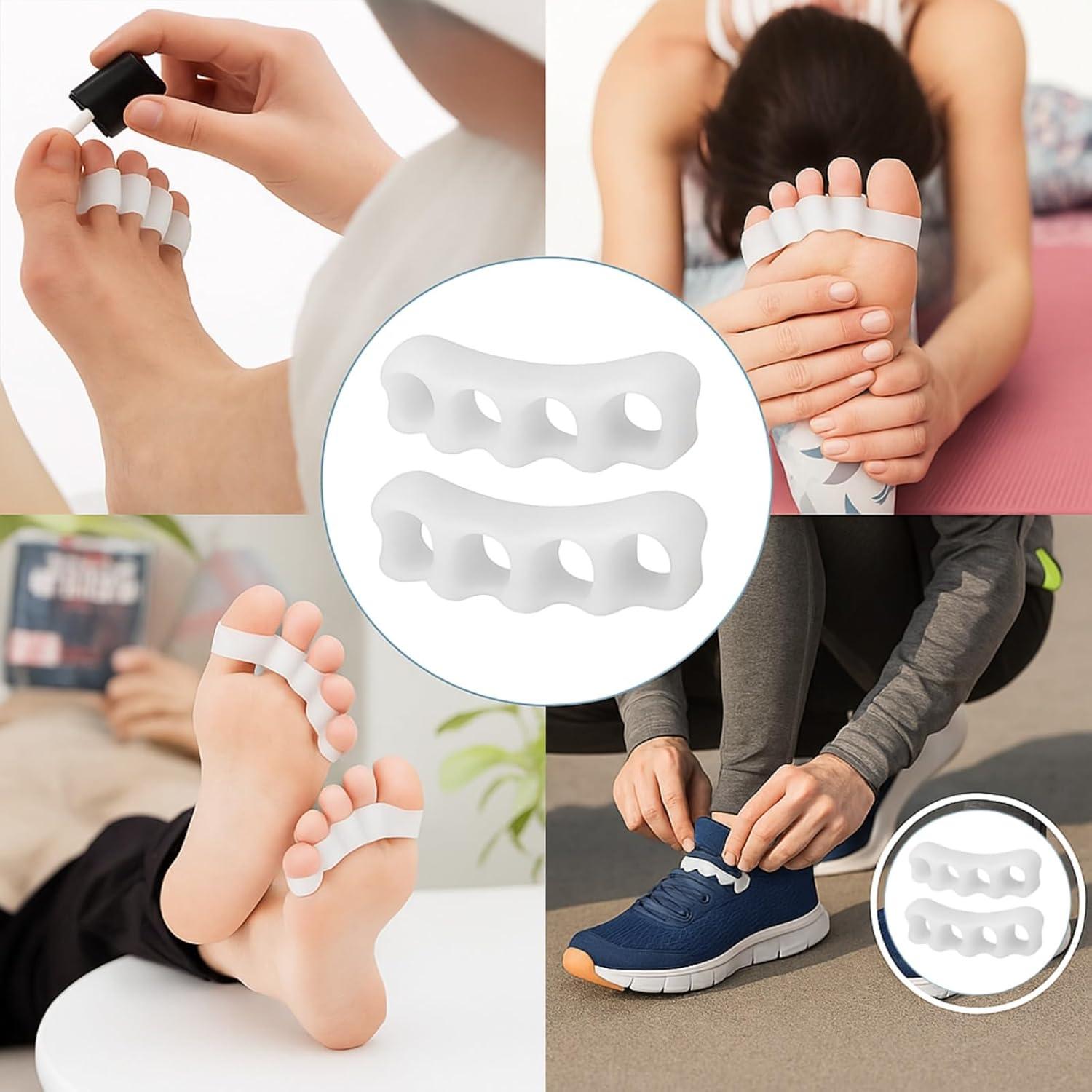 Separadores de Dedos de Gel para Pies - Alivio de Juanetes y Dedos Superpuestos - Unisex