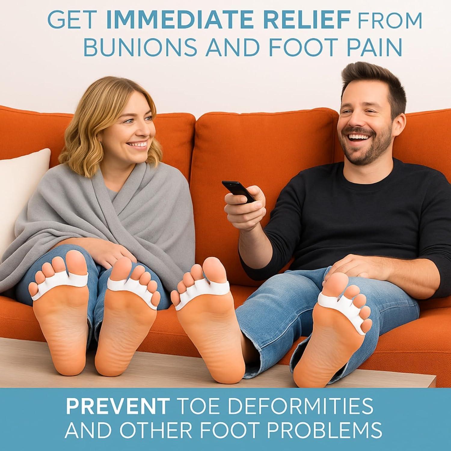 Separadores de Dedos de Gel para Pies - Alivio de Juanetes y Dedos Superpuestos - Unisex