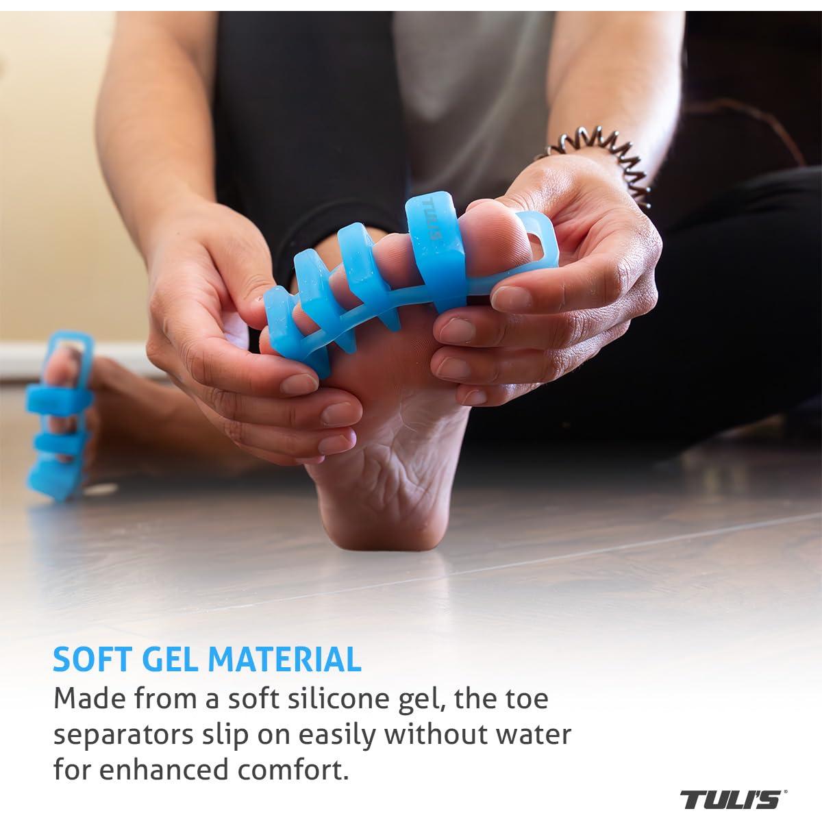 Separadores de Dedos Ajustables Tuli's SoftMoves - Espaciadores de Silicona para Juanetes y Fascitis Plantar