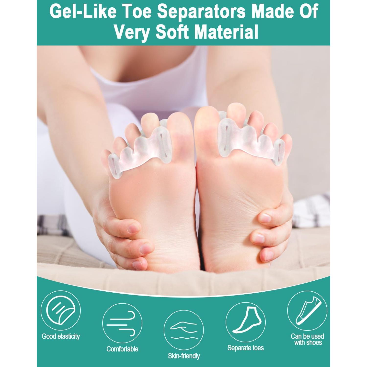 Separadores de Dedos de Silicona BLATOWN - 2 Pairs para Alivio de Juanetes