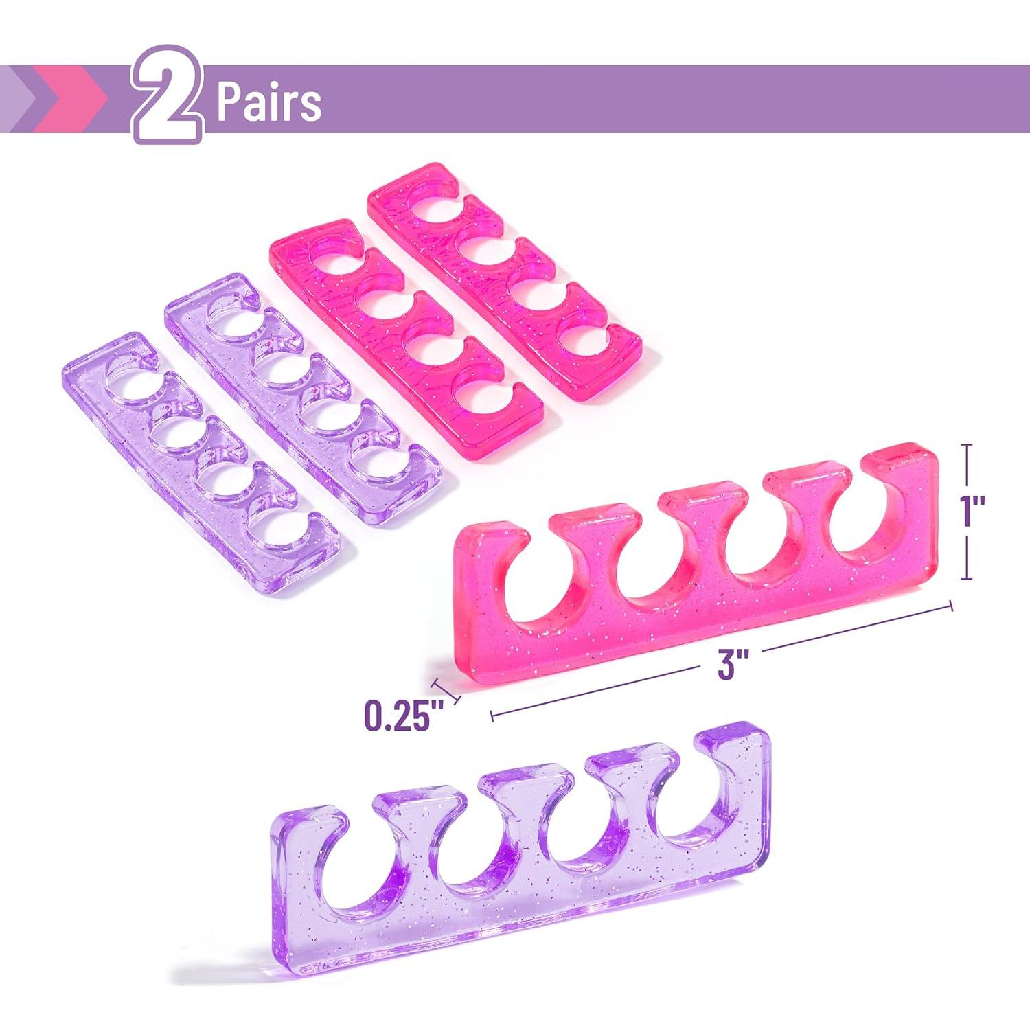 Separadores de Dedos Dr. JK - 2 Pares Gel Rosa y Púrpura