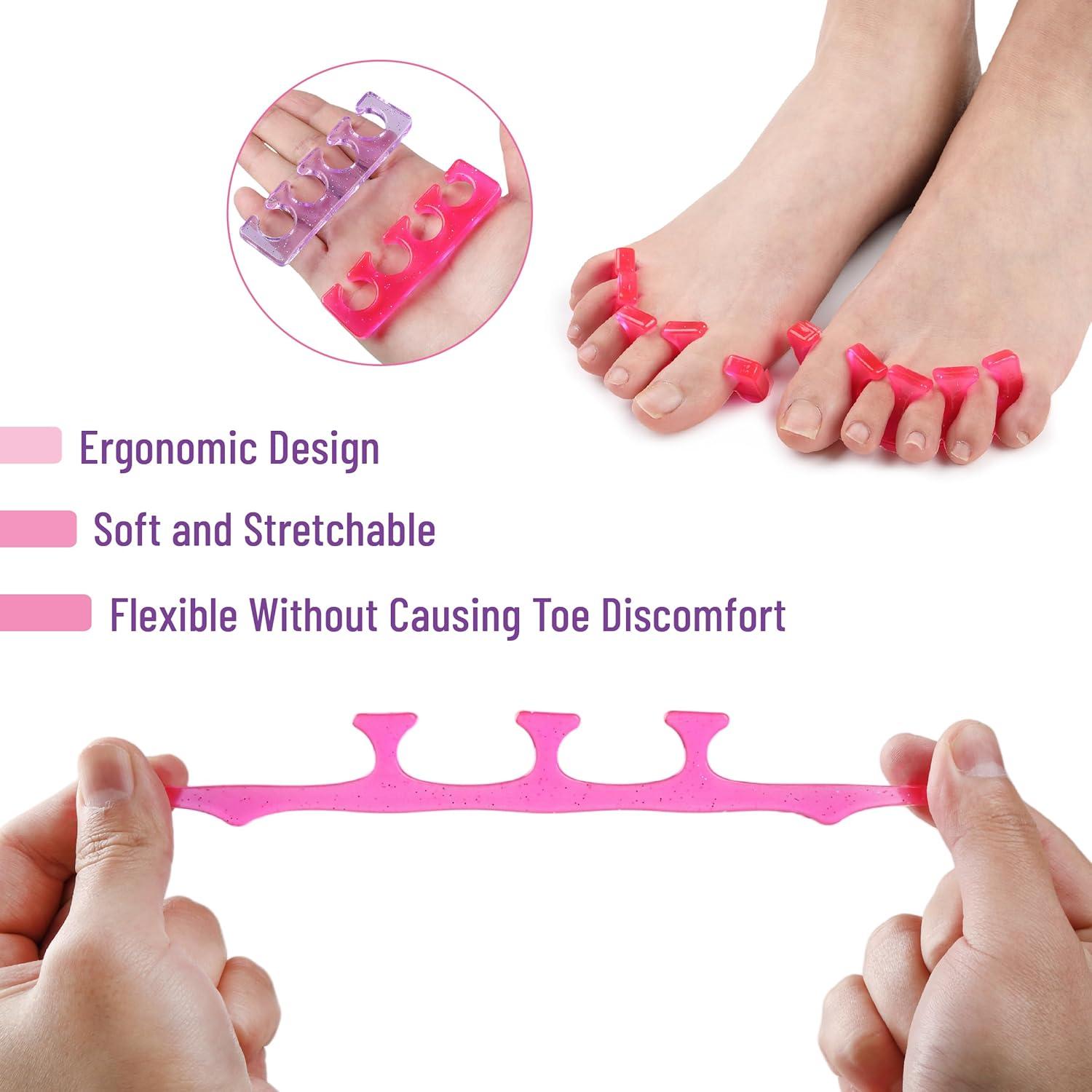 Separadores de Dedos Dr. JK - 2 Pares Gel Rosa y Púrpura