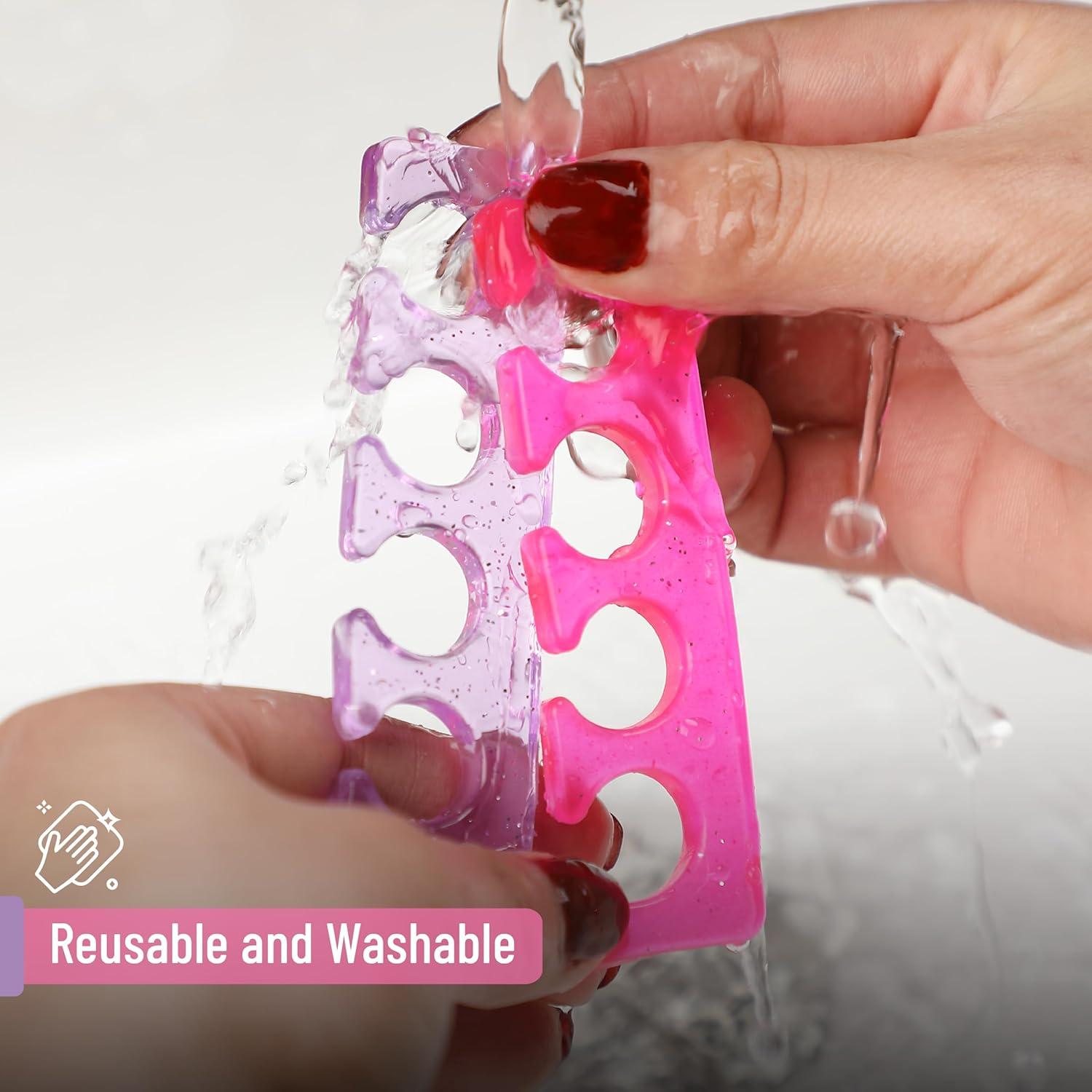 Separadores de Dedos Dr. JK - 2 Pares Gel Rosa y Púrpura