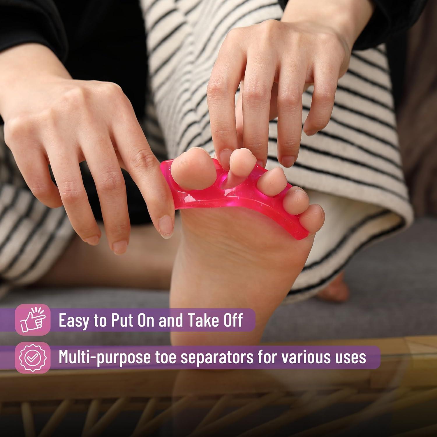 Separadores de Dedos Dr. JK - 2 Pares Gel Rosa y Púrpura