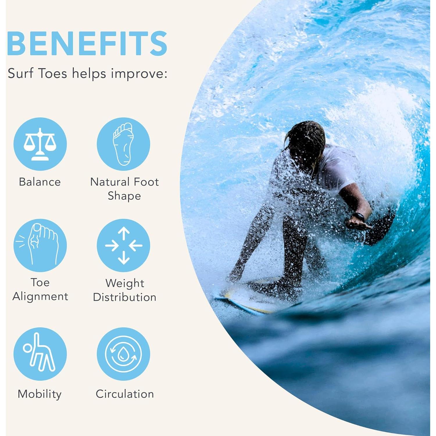 Separadores de Dedos Surf Toes - Hipoalergénicos - Talla Universal