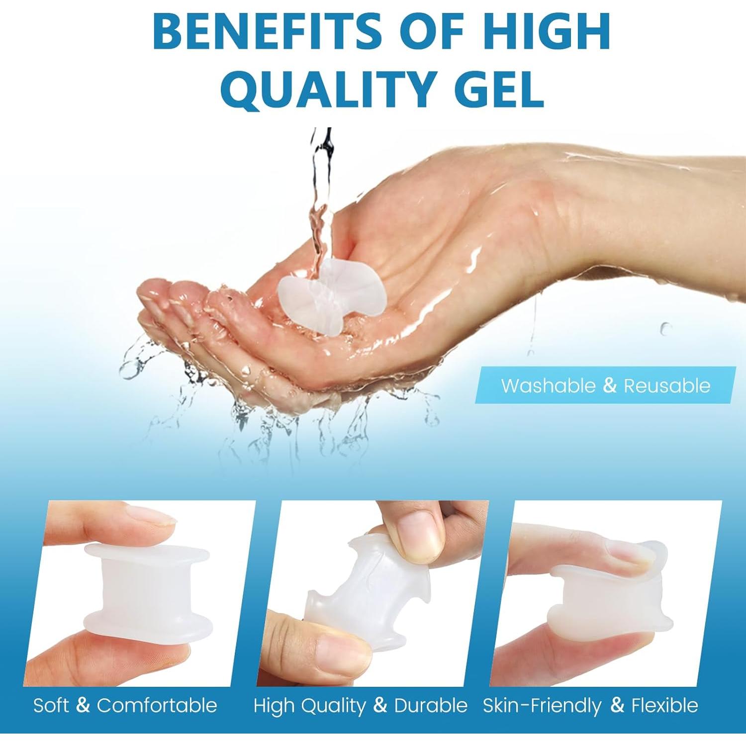 Separadores de Dedos de Silicona Happiby para Juanetes - 10 Piezas