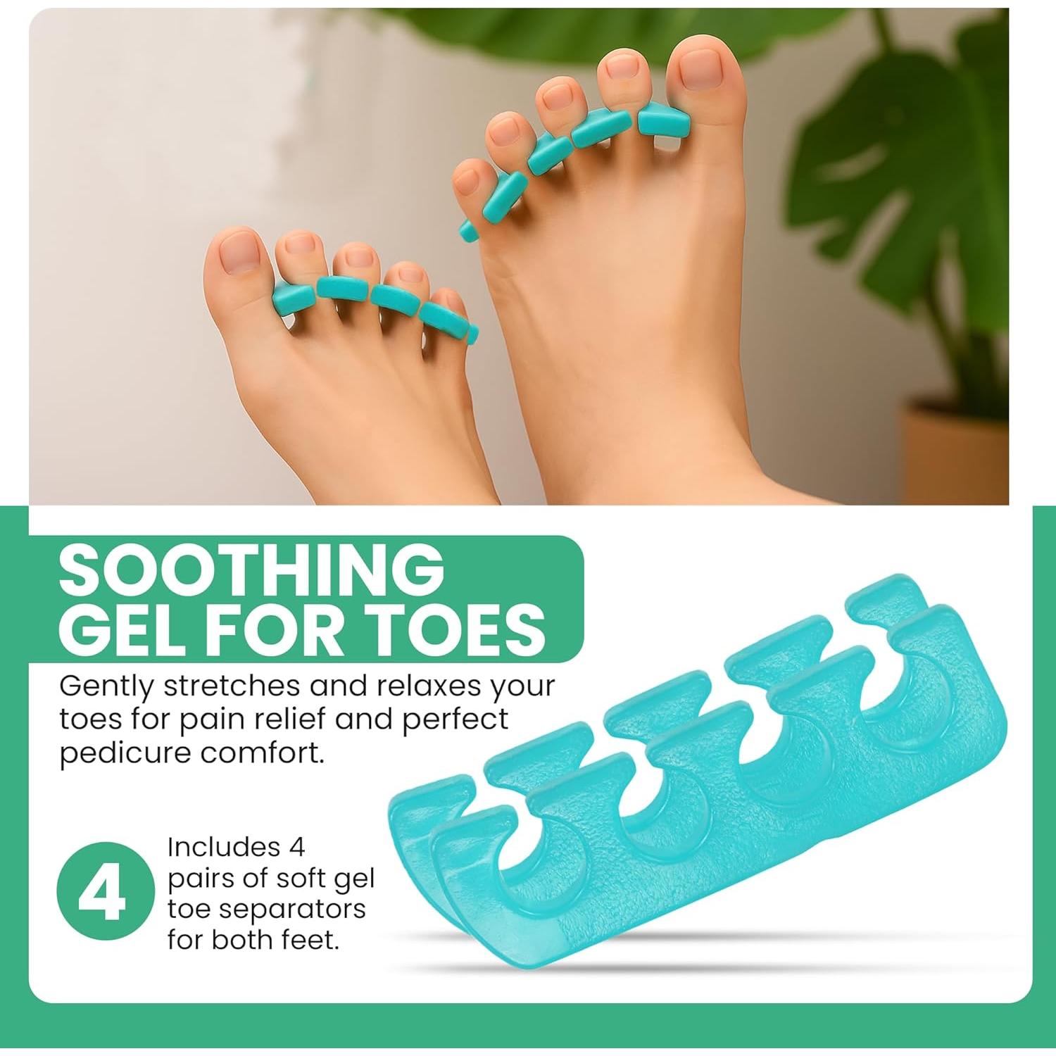 Separadores de Dedos de Gel Iconikal 8 Piezas Reutilizables