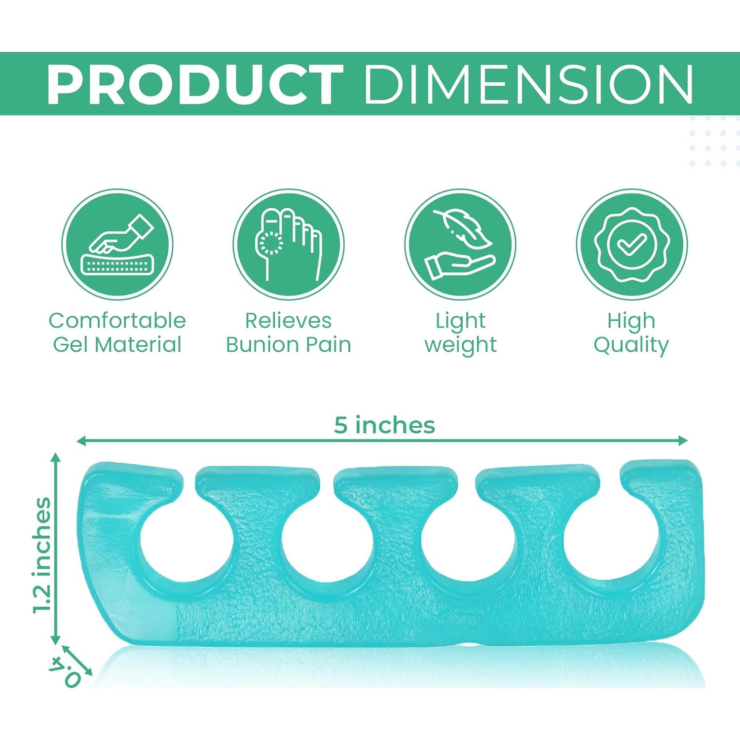 Separadores de Dedos de Gel Iconikal 8 Piezas Reutilizables