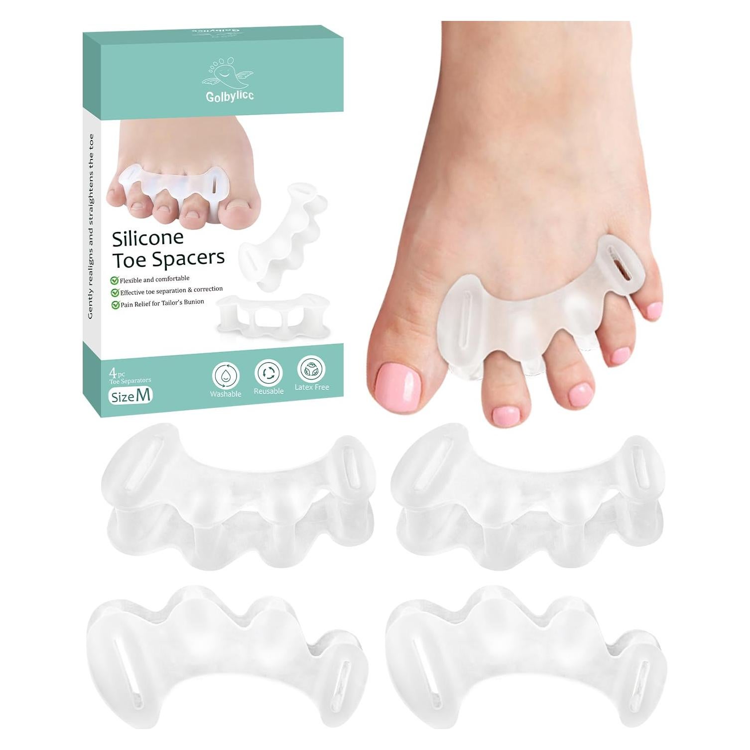 Separadores de Dedos de Gel Silicona Golbylicc - 2 Pares