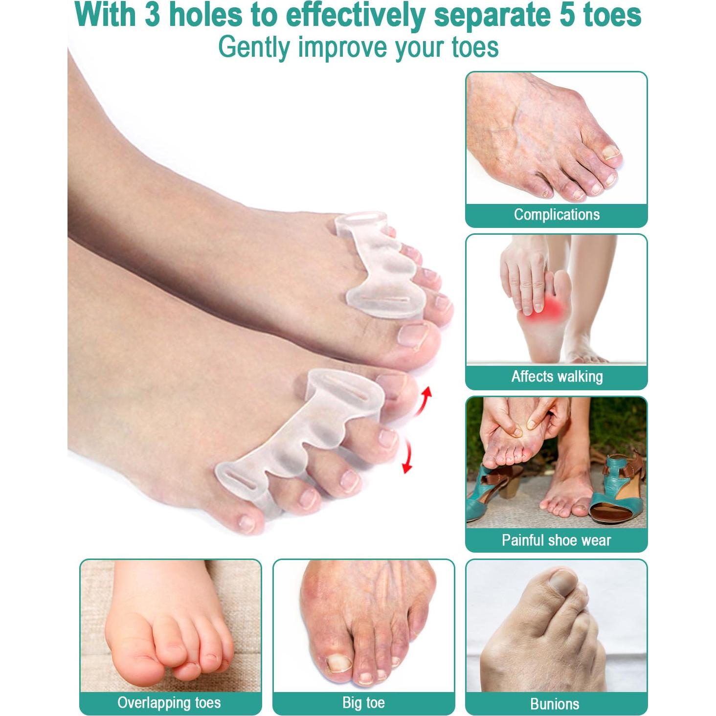 Separadores de Dedos de Gel Silicona Golbylicc - 2 Pares