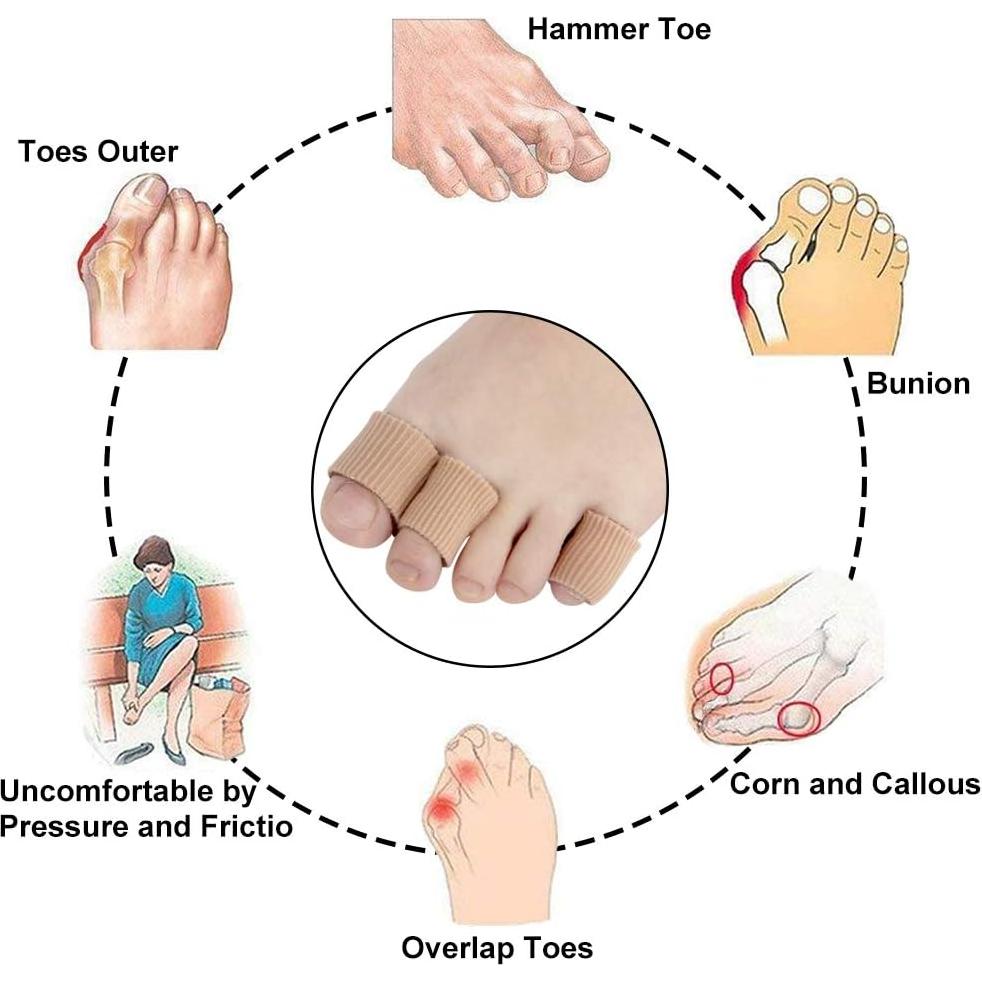 26 Piezas Tubos Almohadilla Dedos Pie Colovis 3 Tamaños Gel