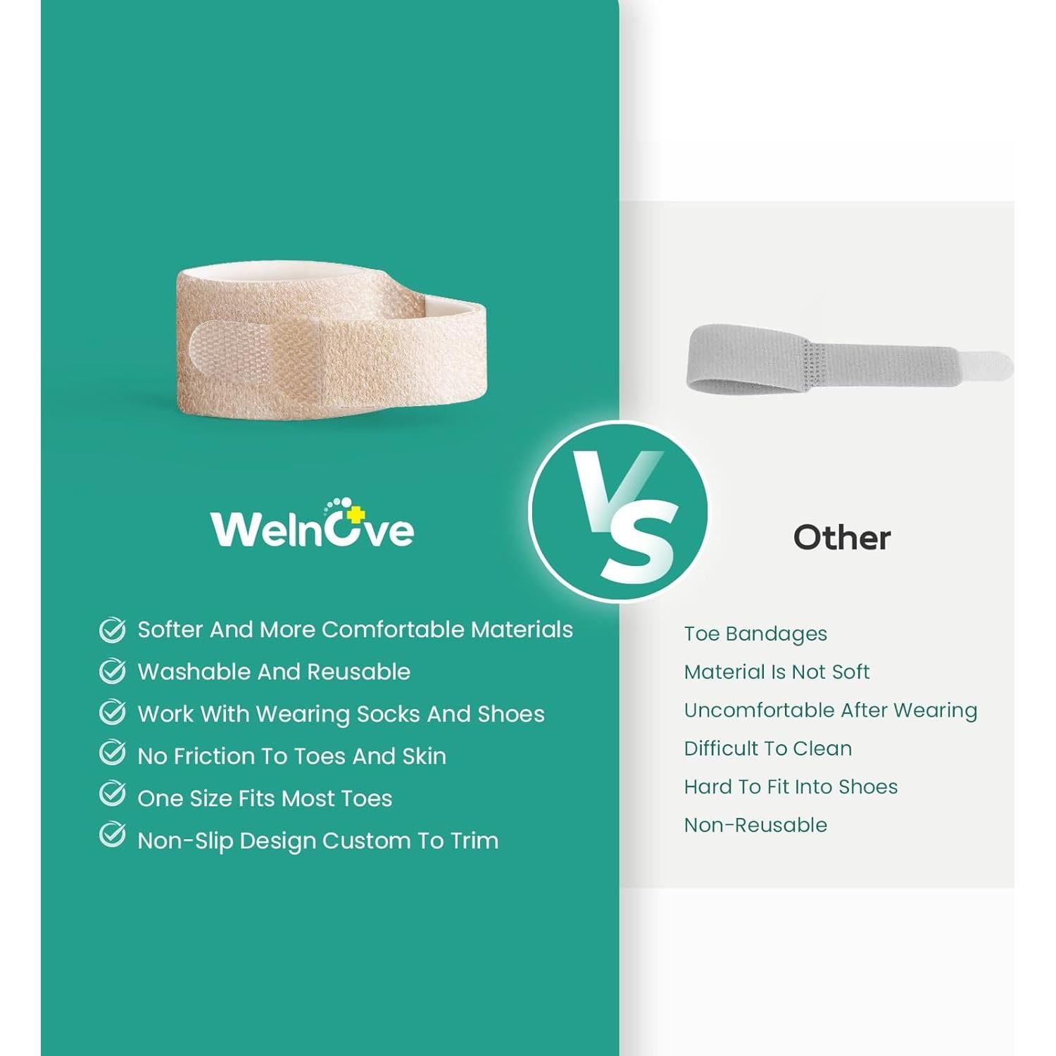 Corrector de Dedo en Martillo Welnove - 8 Vendajes Beige