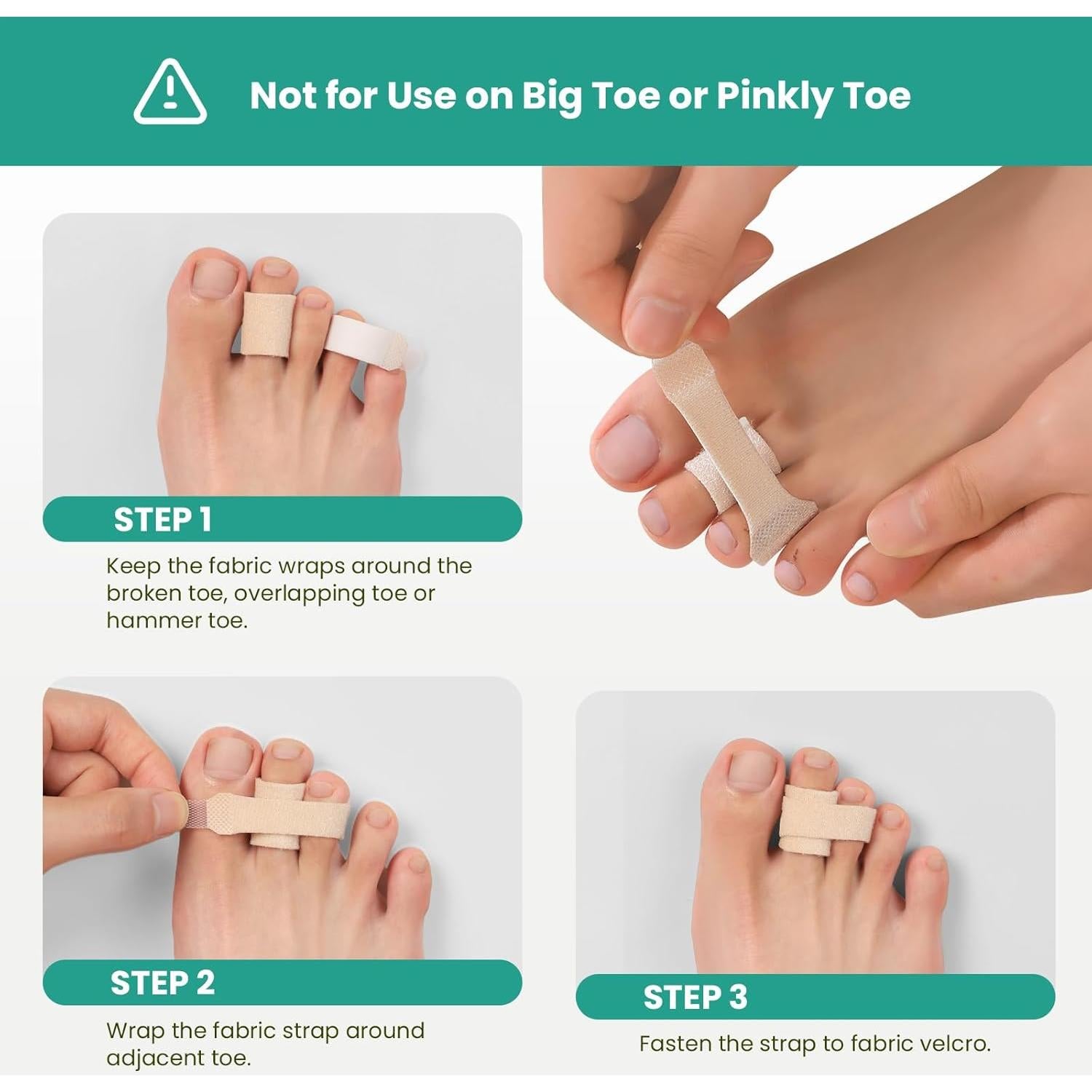 Corrector de Dedo en Martillo Welnove - 8 Vendajes Beige